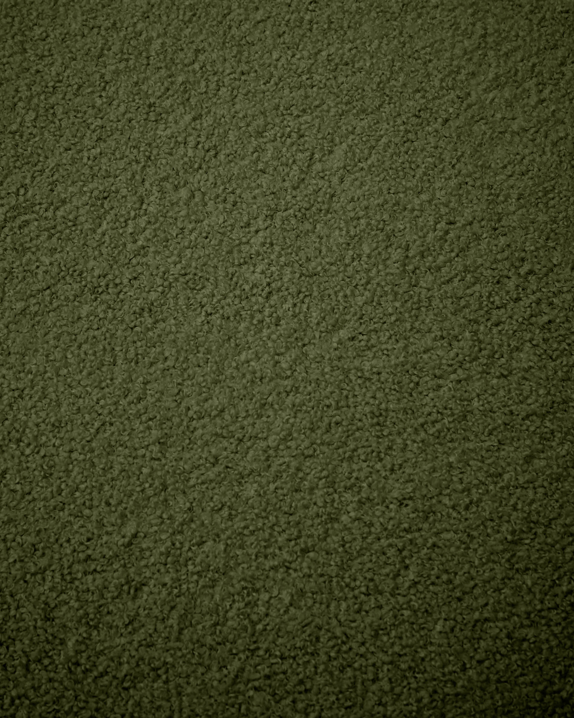 Kaeli footrest cover in green bouclé Ø 60 cm