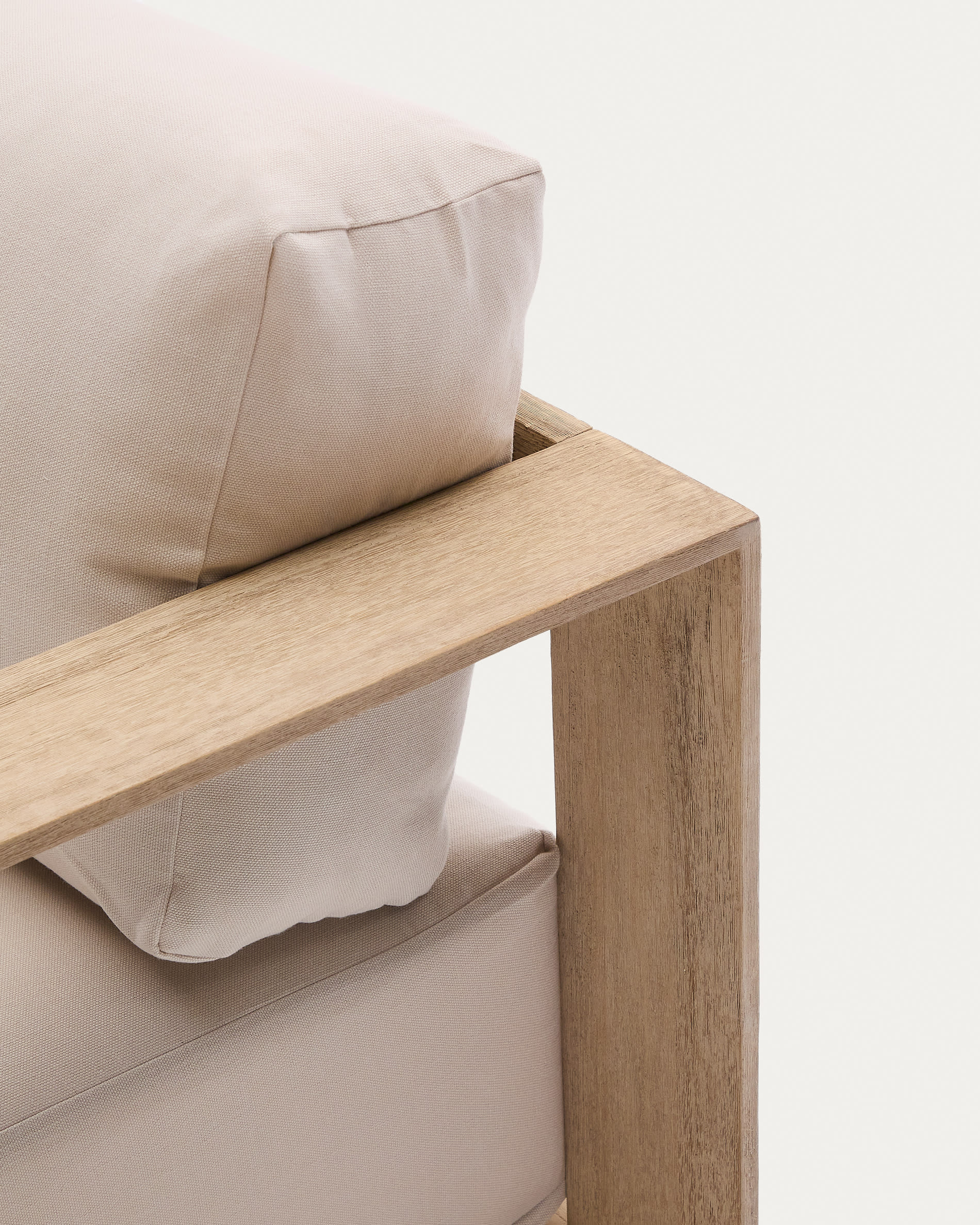 Ambra 2-seater sofa in solid acacia wood with light finish 174cm FSC 100%