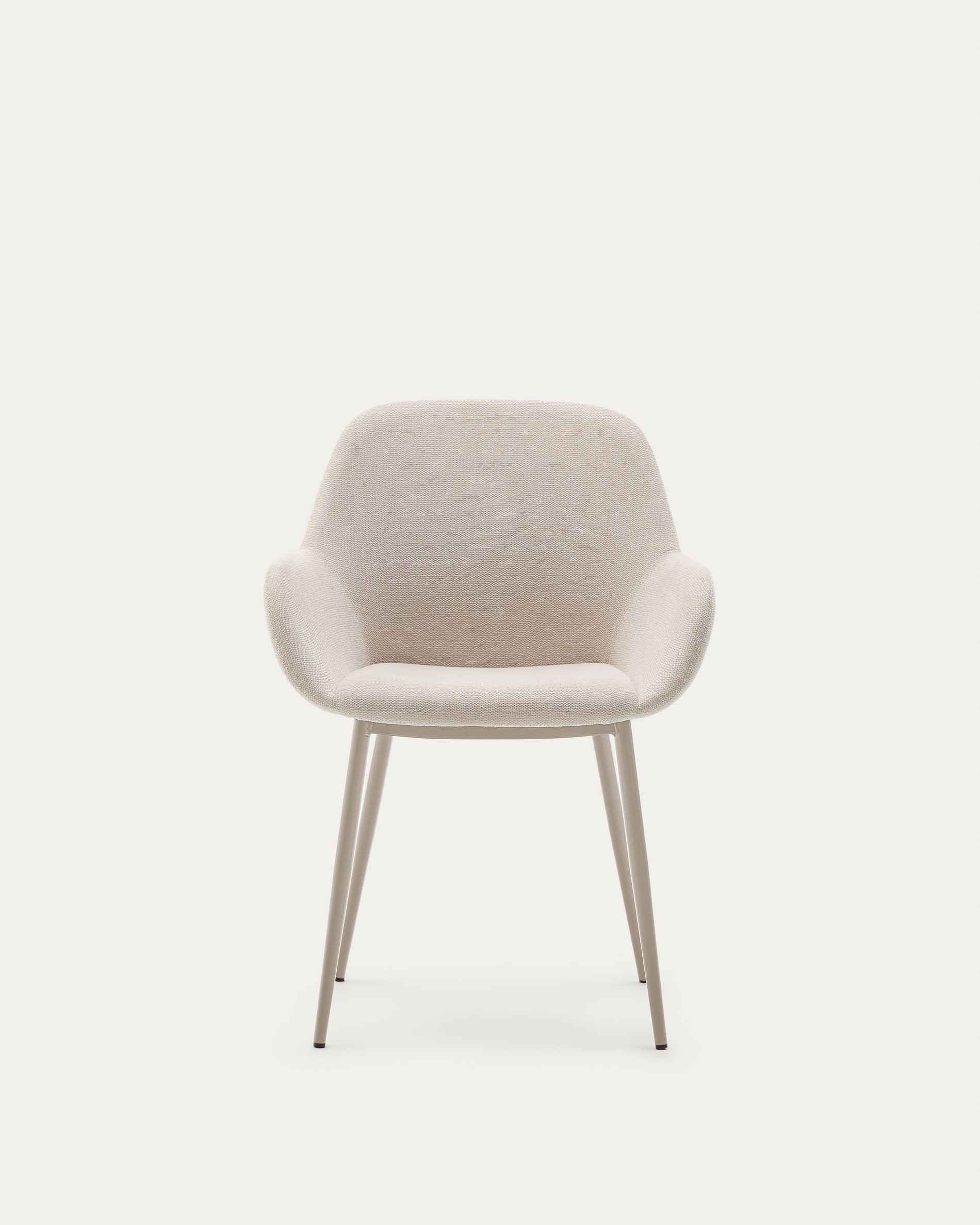Konna chair in beige and steel legs in a painted beige finish