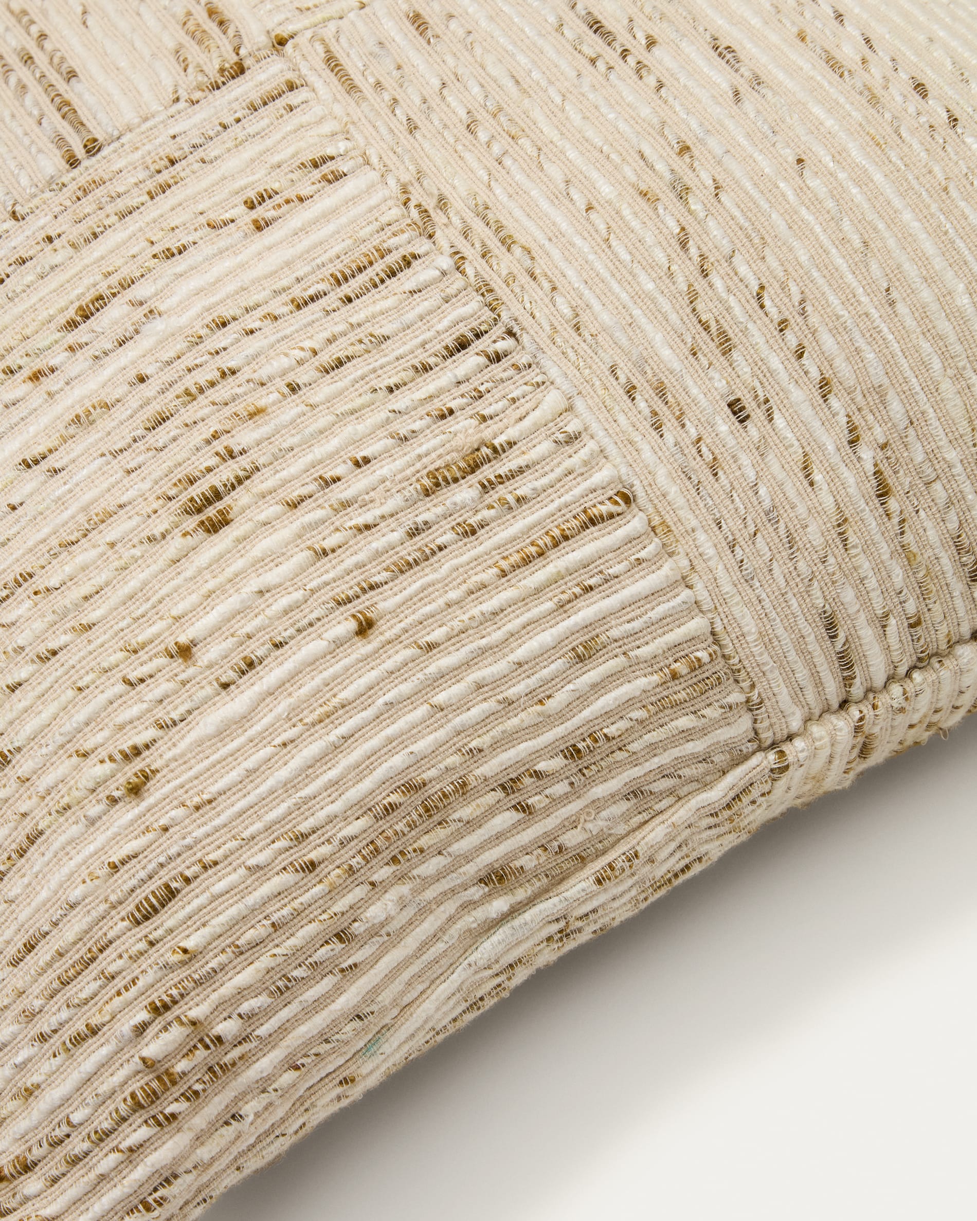 Anuba beige and green checked jacquard cushion cover 45 x 45cm