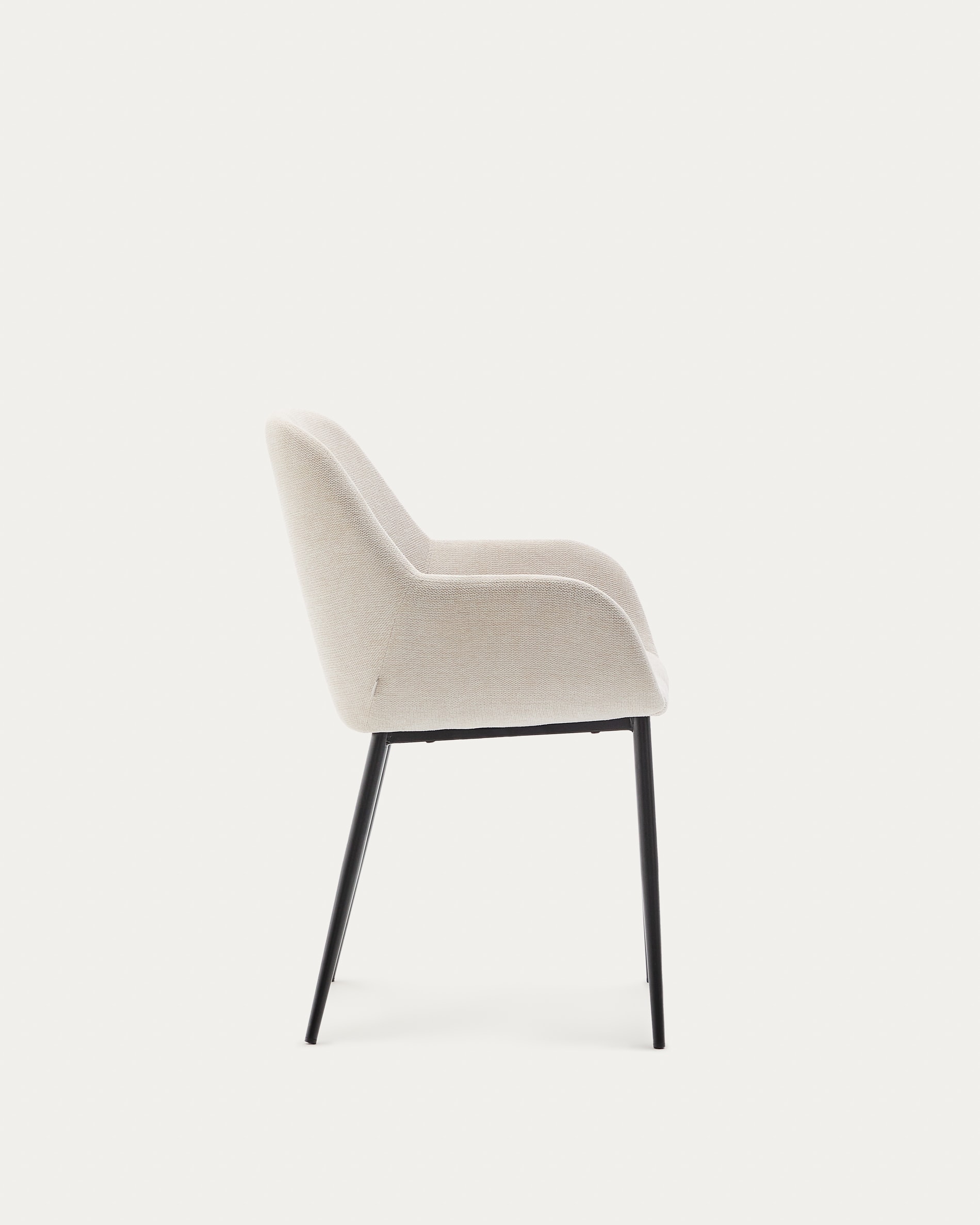 Konna chair in beige and steel legs in a painted black finish