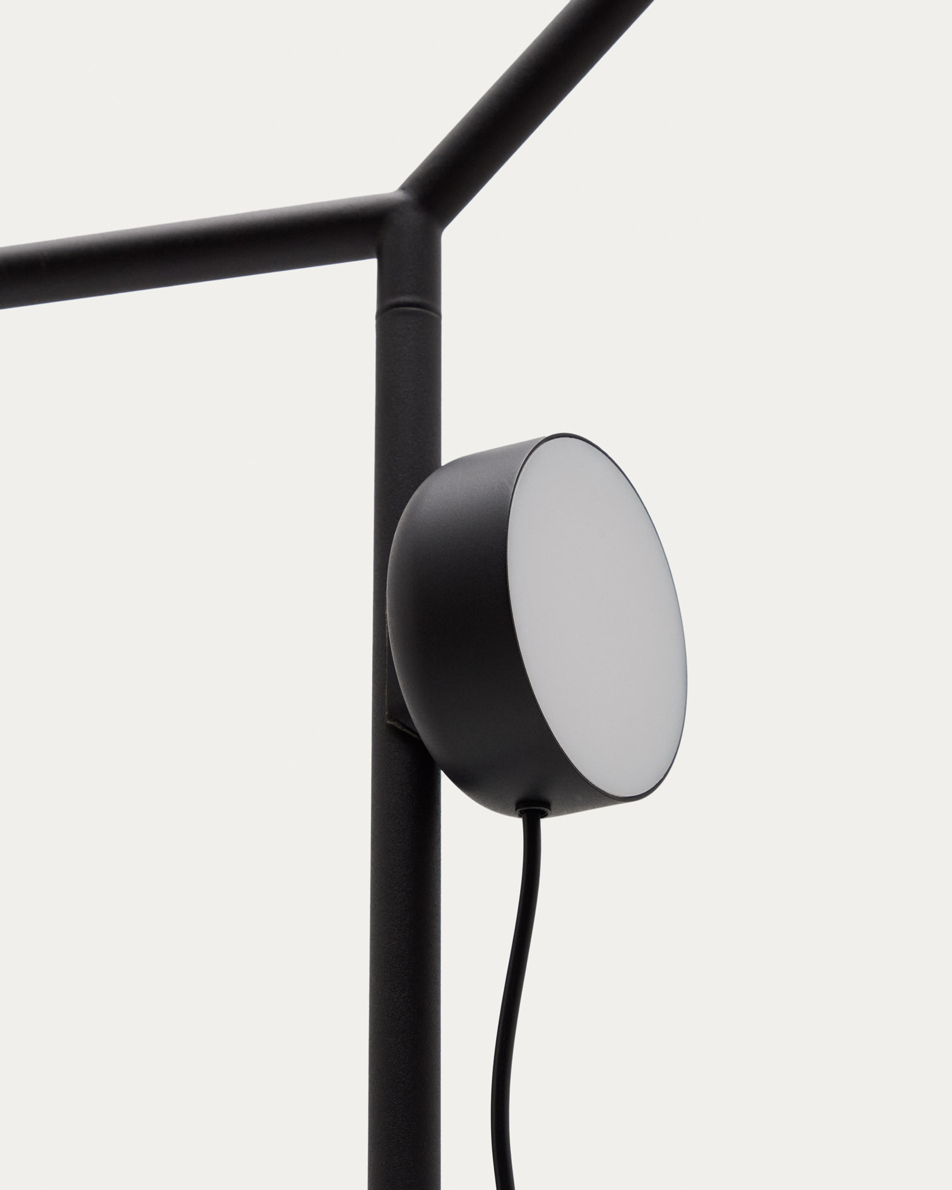 Orey black metal floor lamp with multi-position spotlight