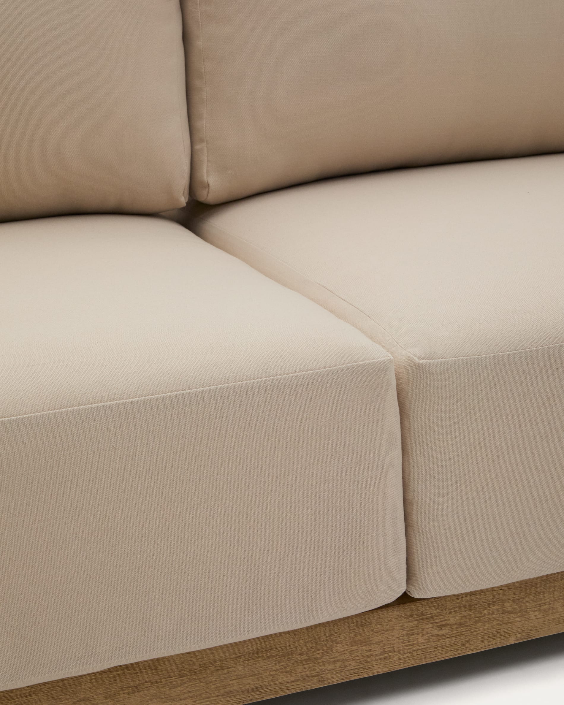 Ambra 5-seater corner sofa in solid acacia wood with light finish 248cm FSC 100%