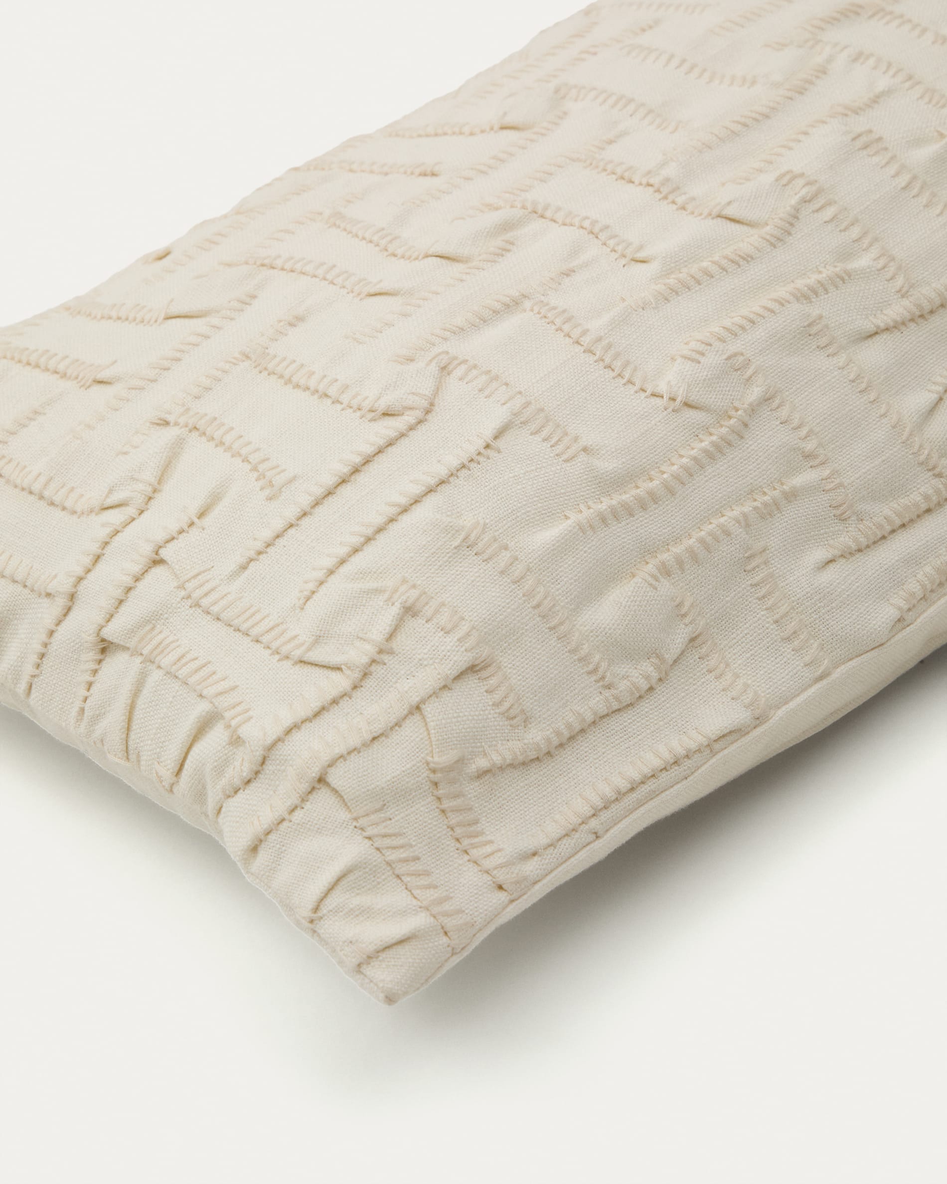 Lir beige embroidered cotton cushion cover 30 x 50cm