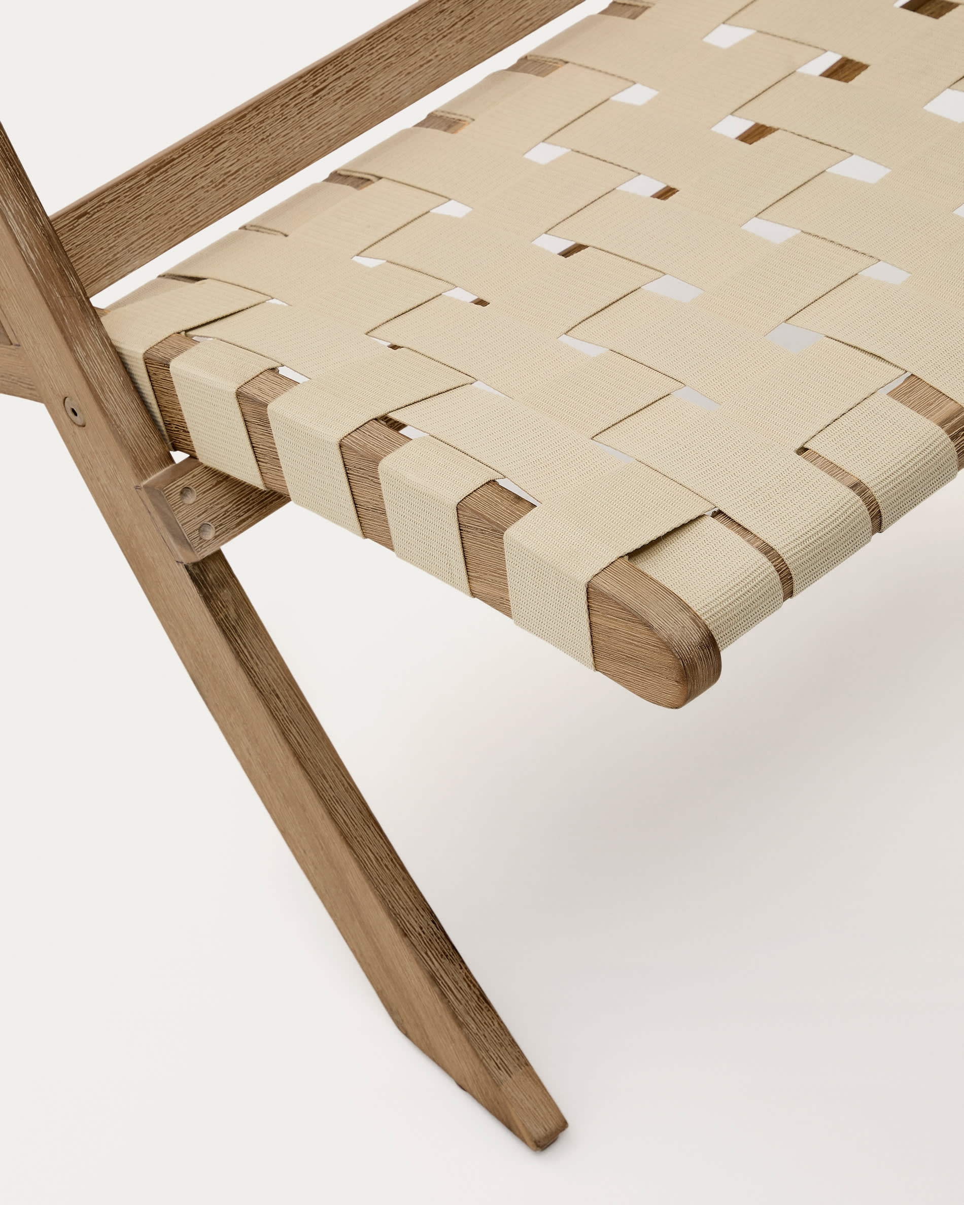 FSC 100% cream cord and solid acacia wood Chabeli folding chair