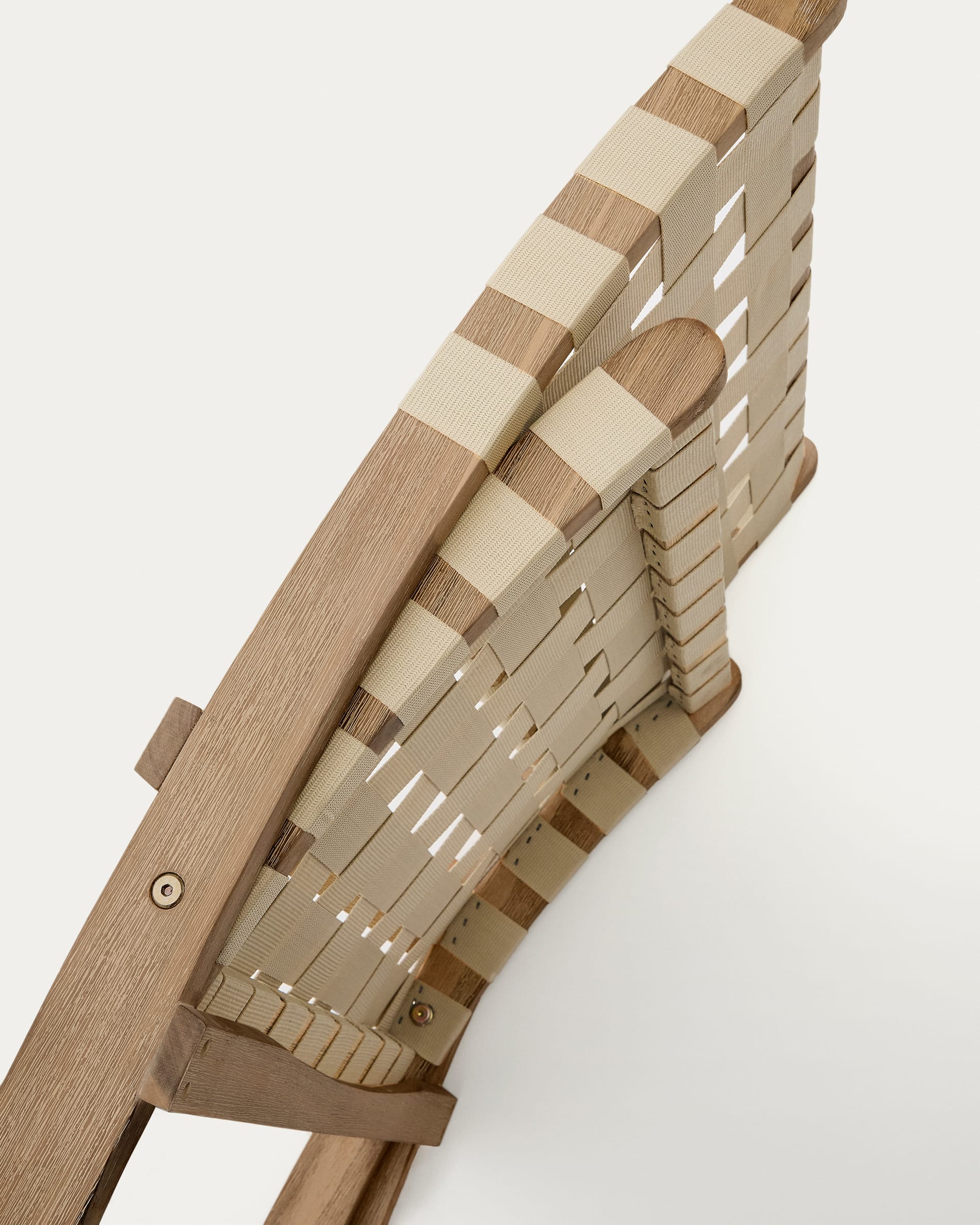 FSC 100% cream cord and solid acacia wood Chabeli folding chair