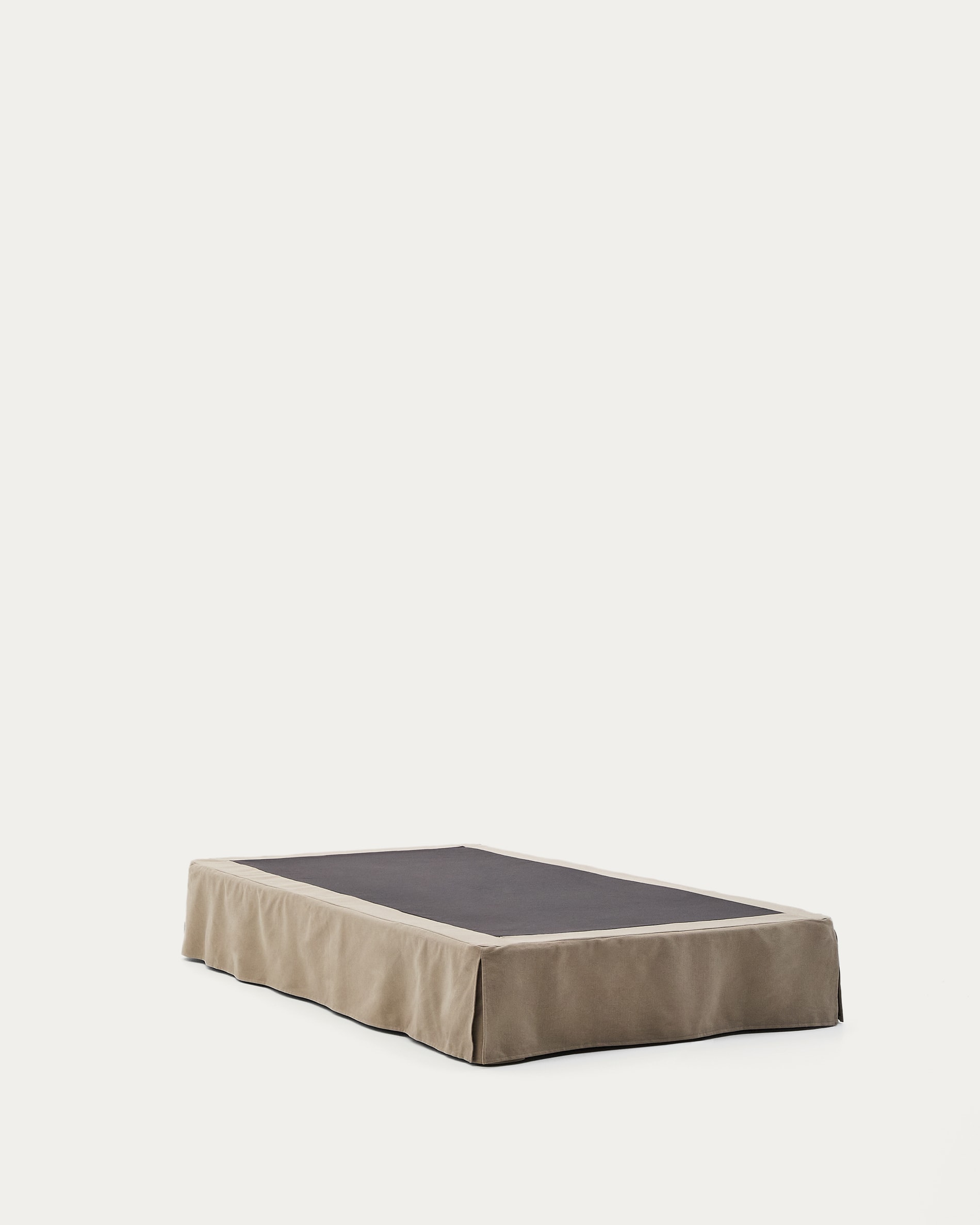 Jaira base with removable linen and cotton cover in taupe for a 90 x 200 cm mattress