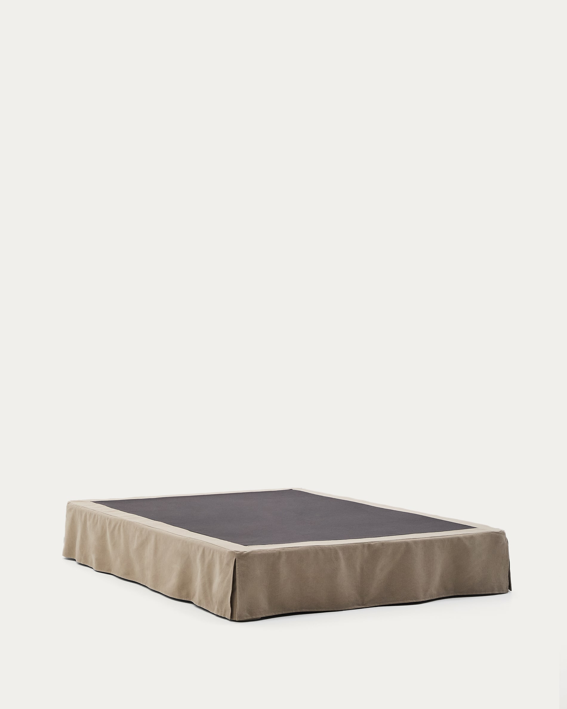 Jaira base with removable linen and cotton cover in taupe for a 150 x 190 cm mattress