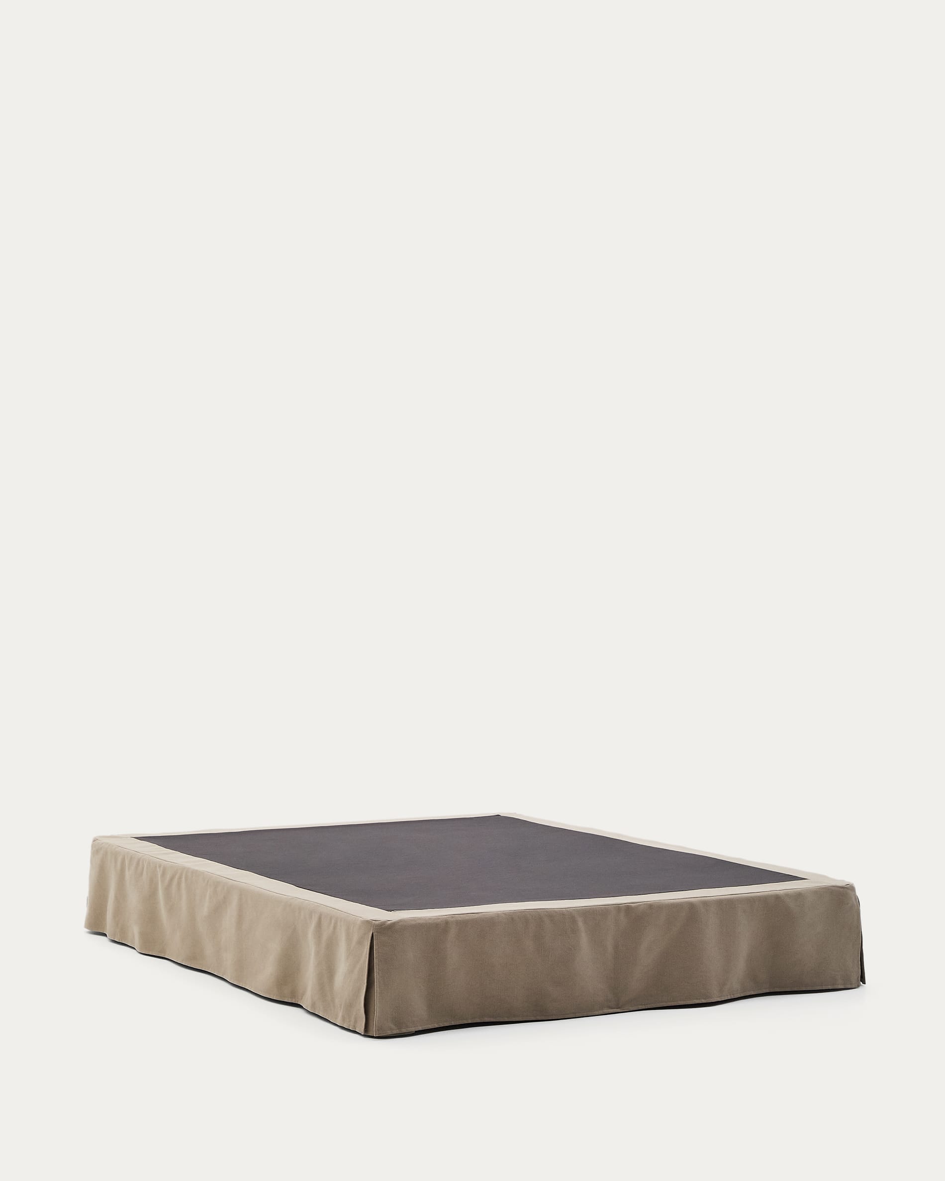 Jaira base with removable Linen and cotton cover in taupe for a 160 x 200 cm mattress