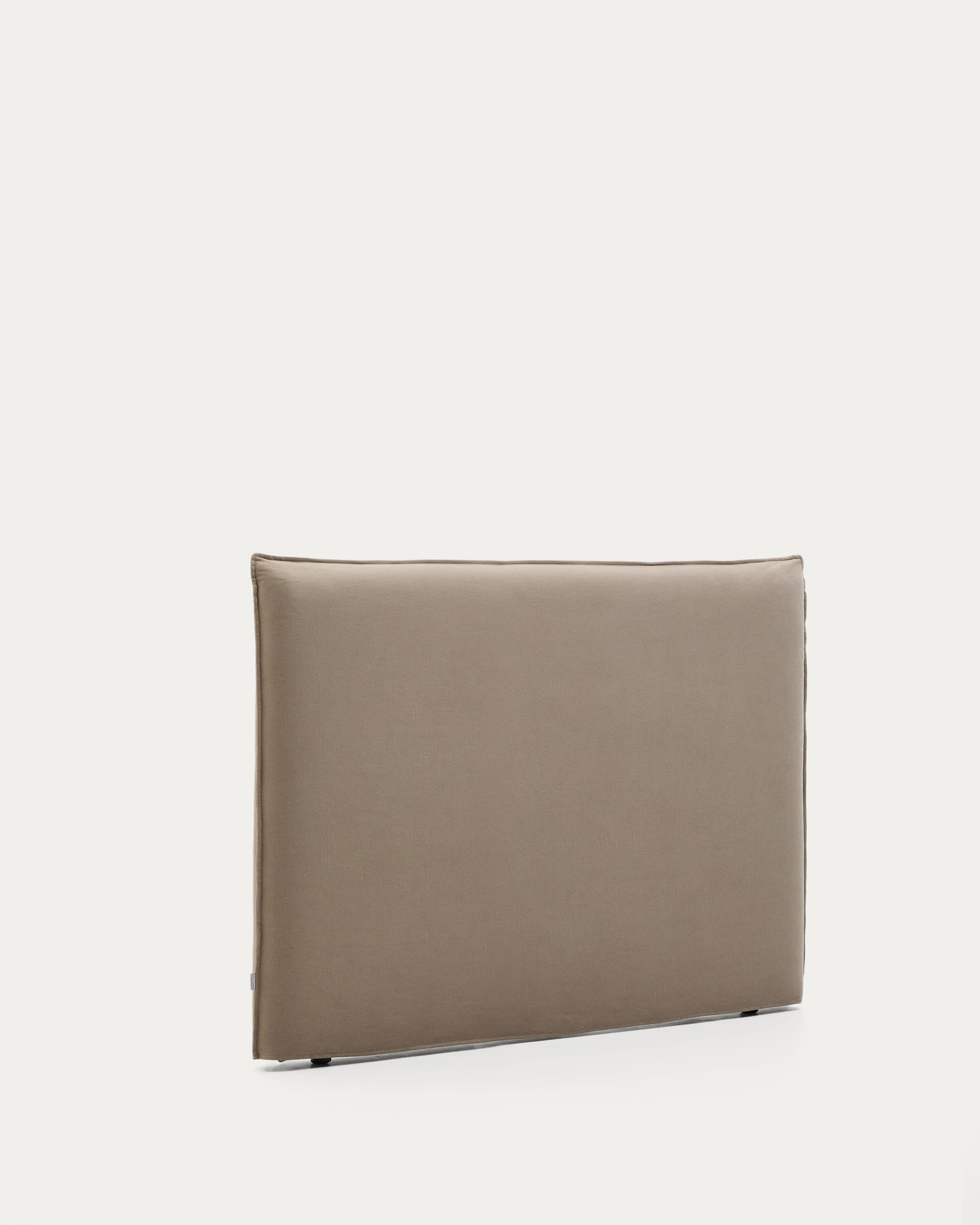Jaira headboard with removable linen and cotton cover in taupe for a 150 cm FSC Mix Credit bed