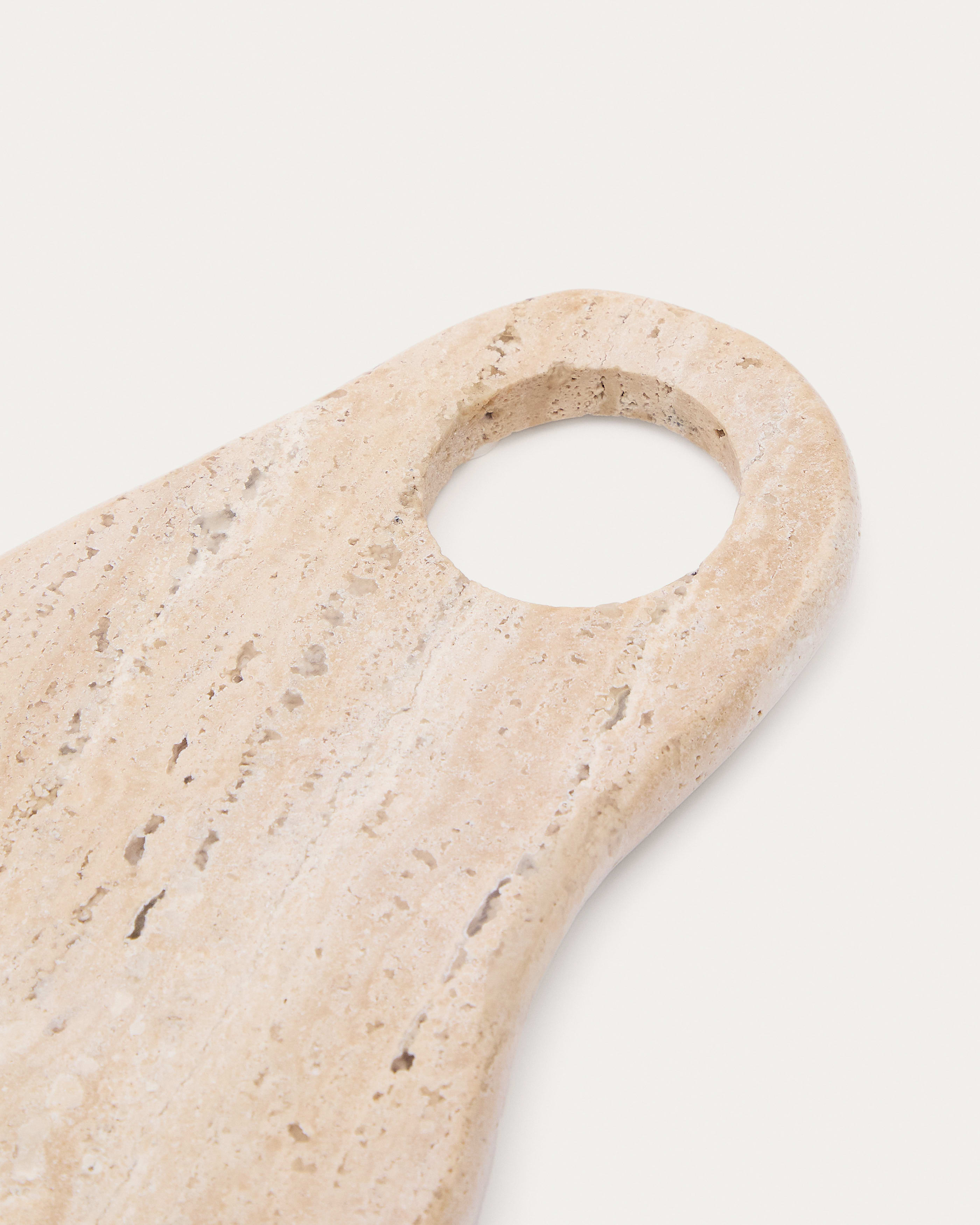 Zera serving board in beige travertine