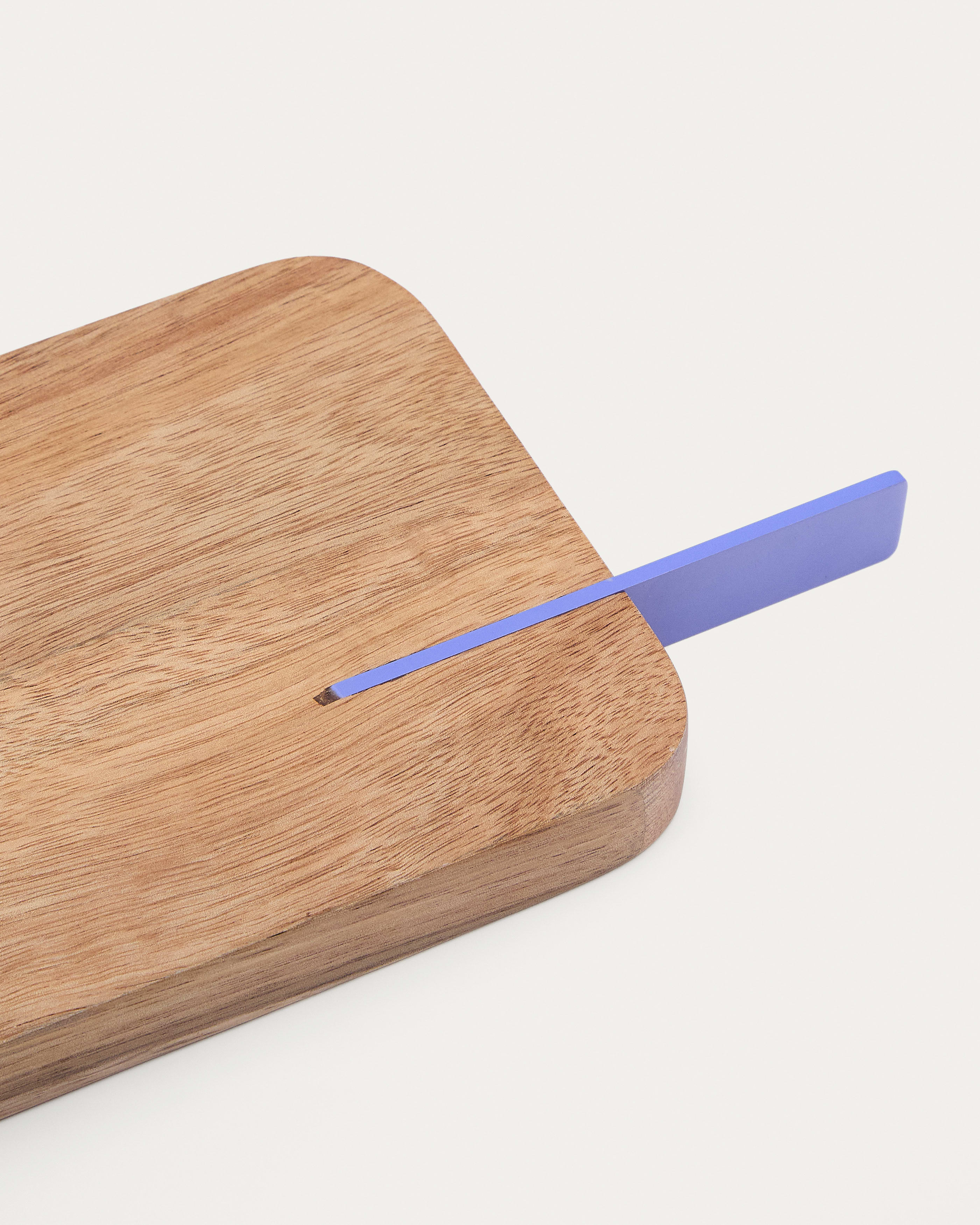 Zairin serving board in FSC 100% acacia wood and lilac metal
