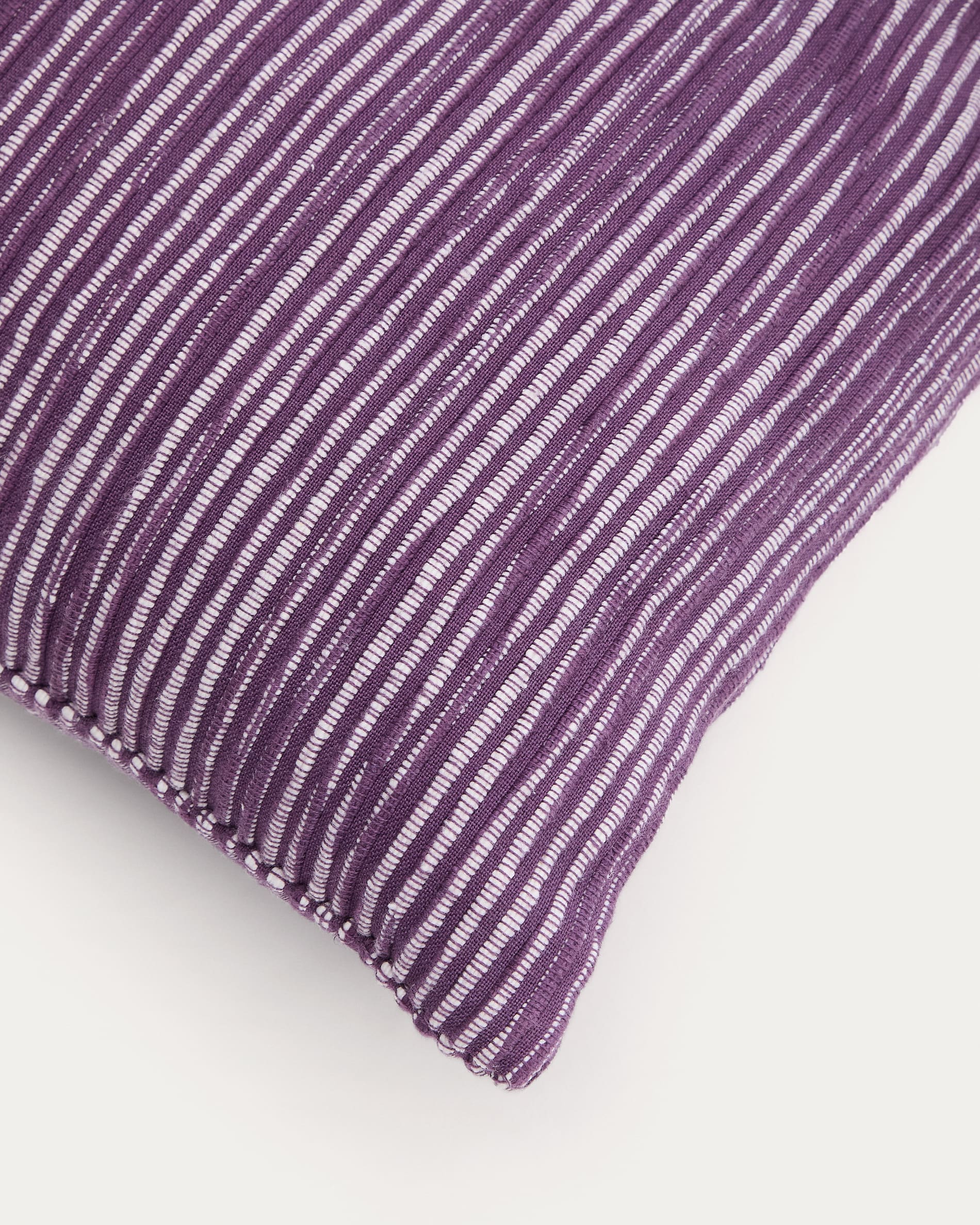Niera purple striped cotton jacquard cushion cover 45 x 45cm