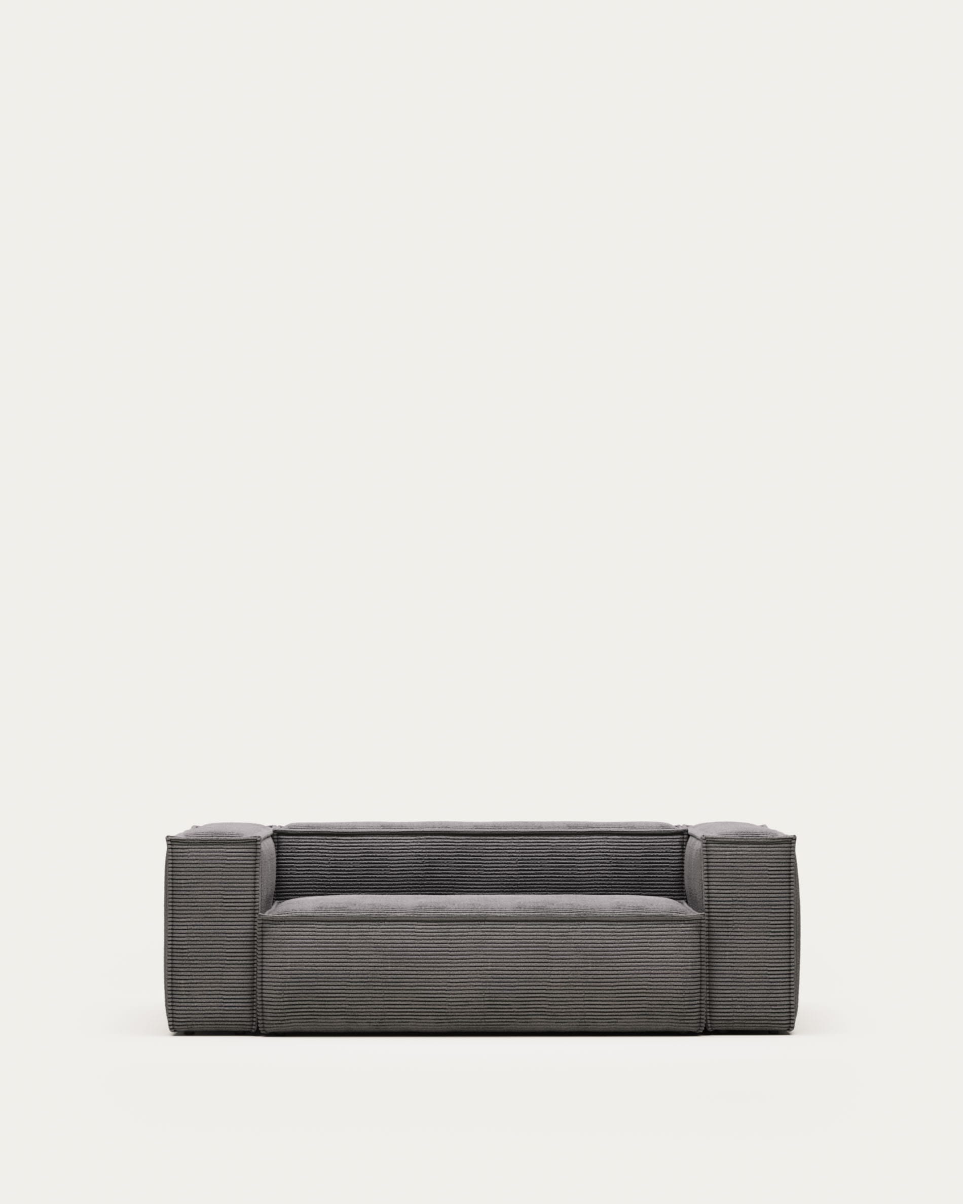 Blok 2-seater sofa thick grey corduroy 210 cm | Kave Home