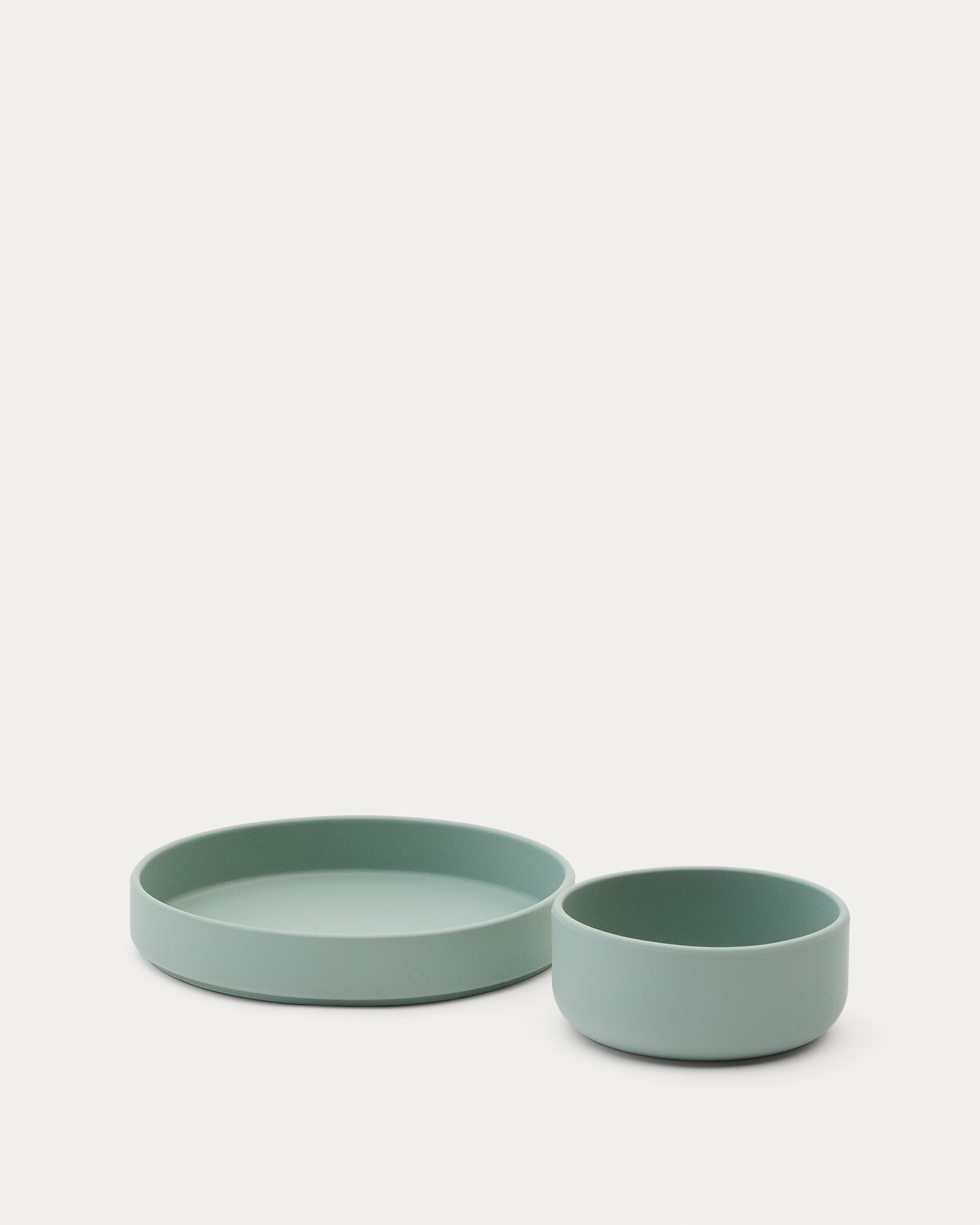 Lili plate and bowl set in turquoise silicone