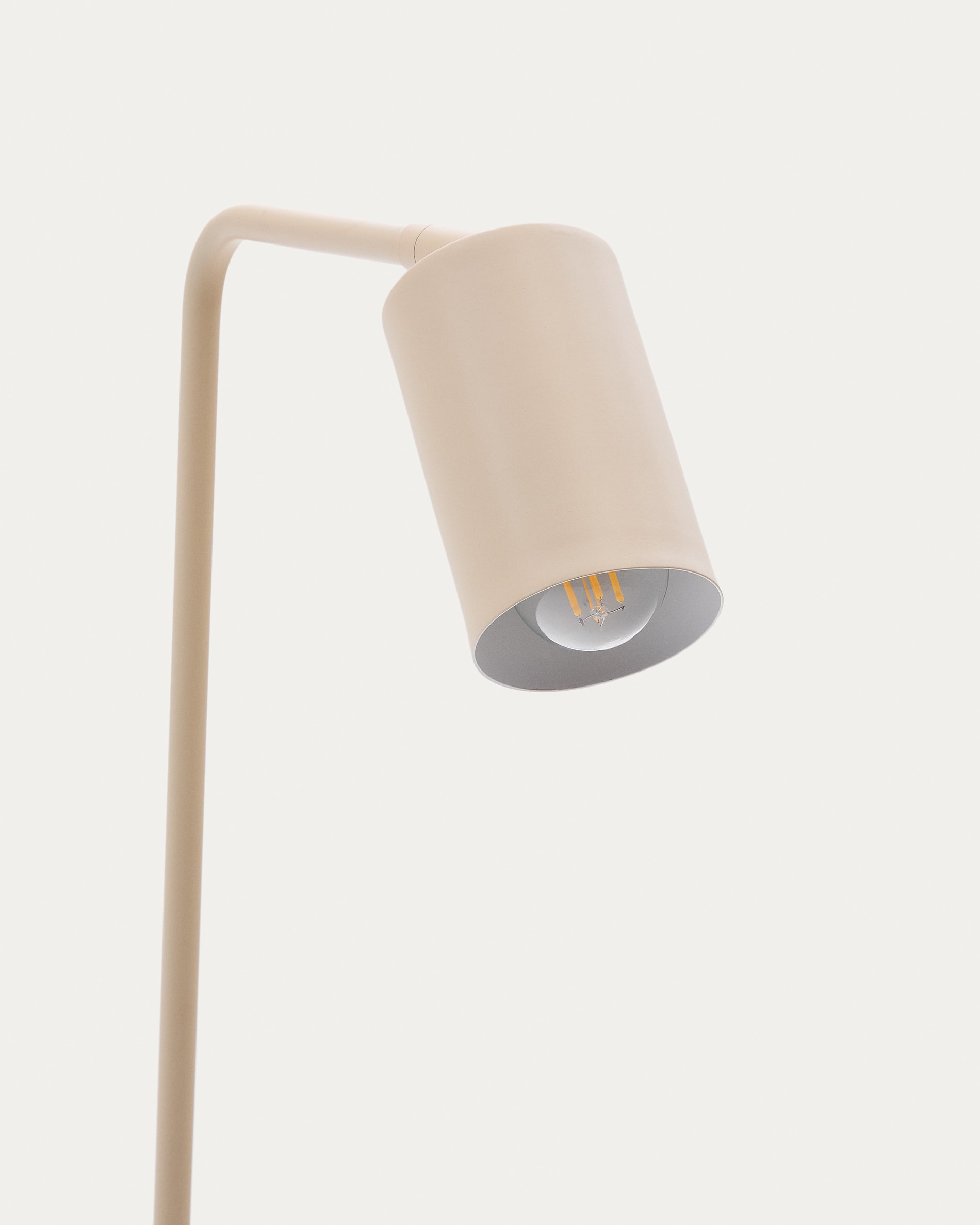 Manie metal floor lamp with beige textured finish