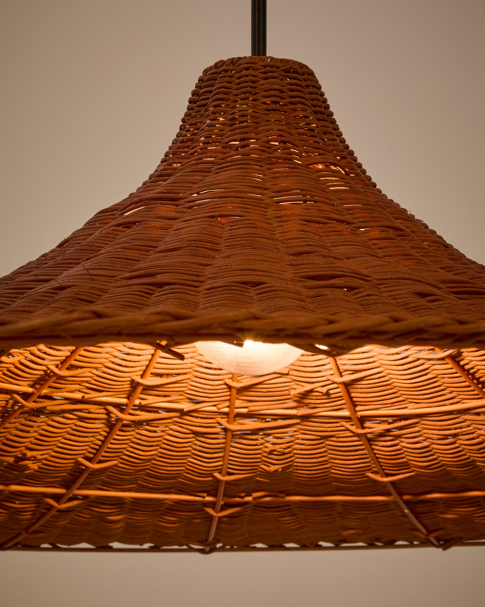 Bladia rattan ceiling lamp shade with terracotta finish Ø70cm