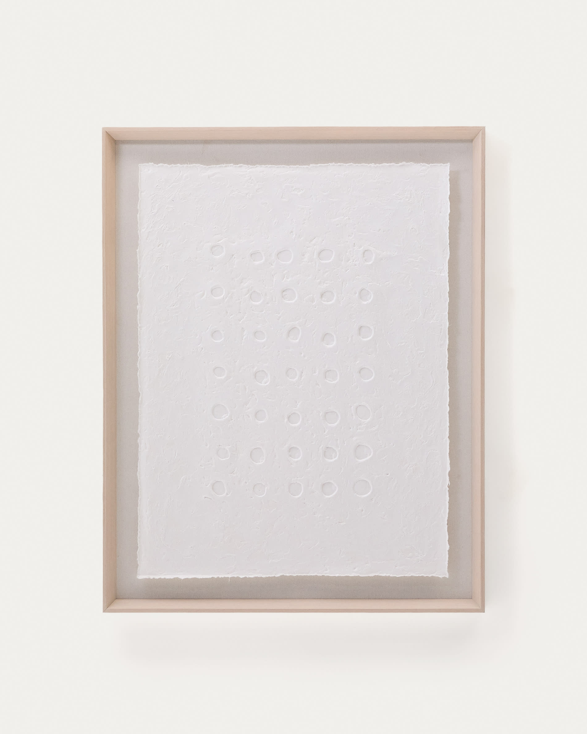 Olvin abstract picture on white recycled paper with hand-crafted reliefs 94 x 74 cm