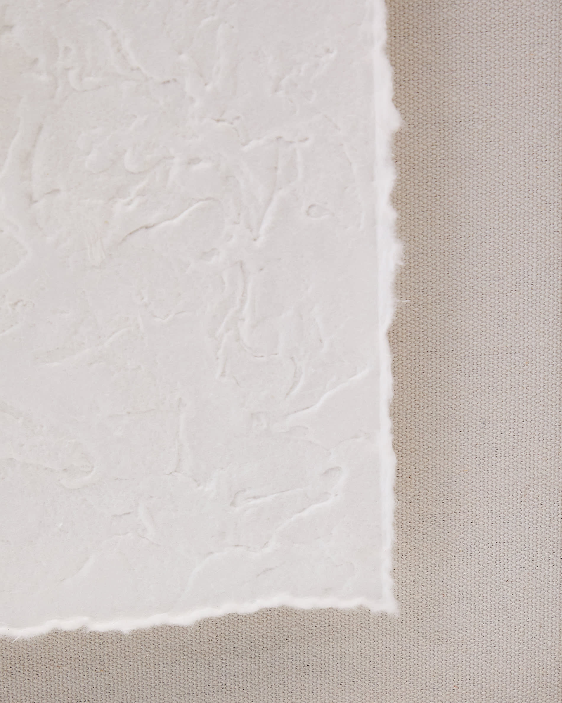 Olvin abstract picture on white recycled paper with hand-crafted reliefs 44 x 94 cm