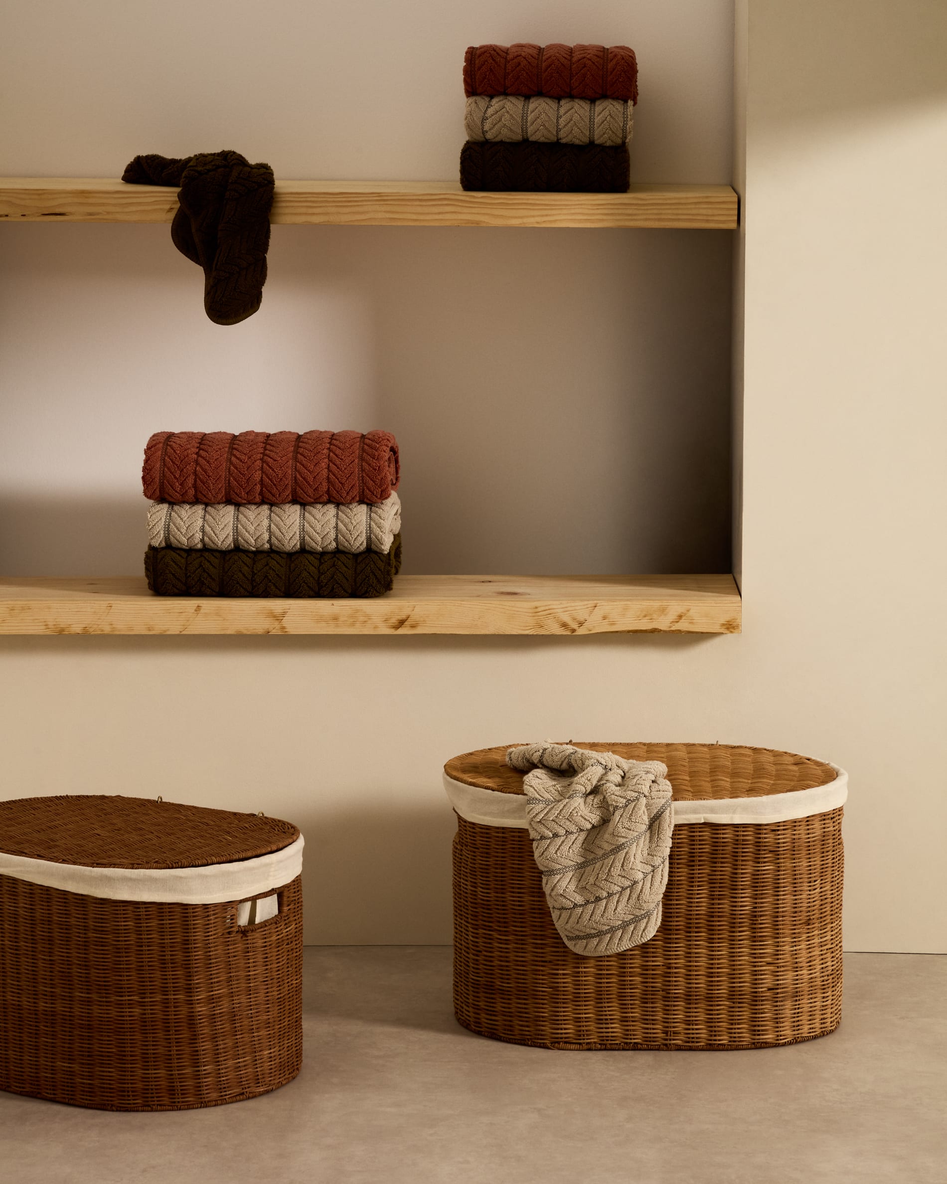 Indali set of 2 rattan baskets, Ø 50 cm / Ø 55 cm