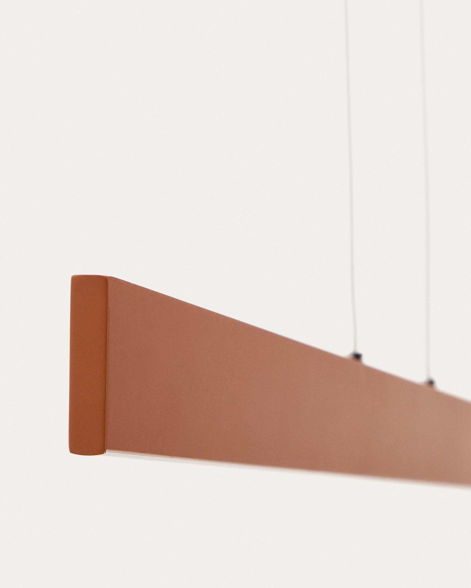 Boadella aluminium ceiling lamp with terracotta painted finish