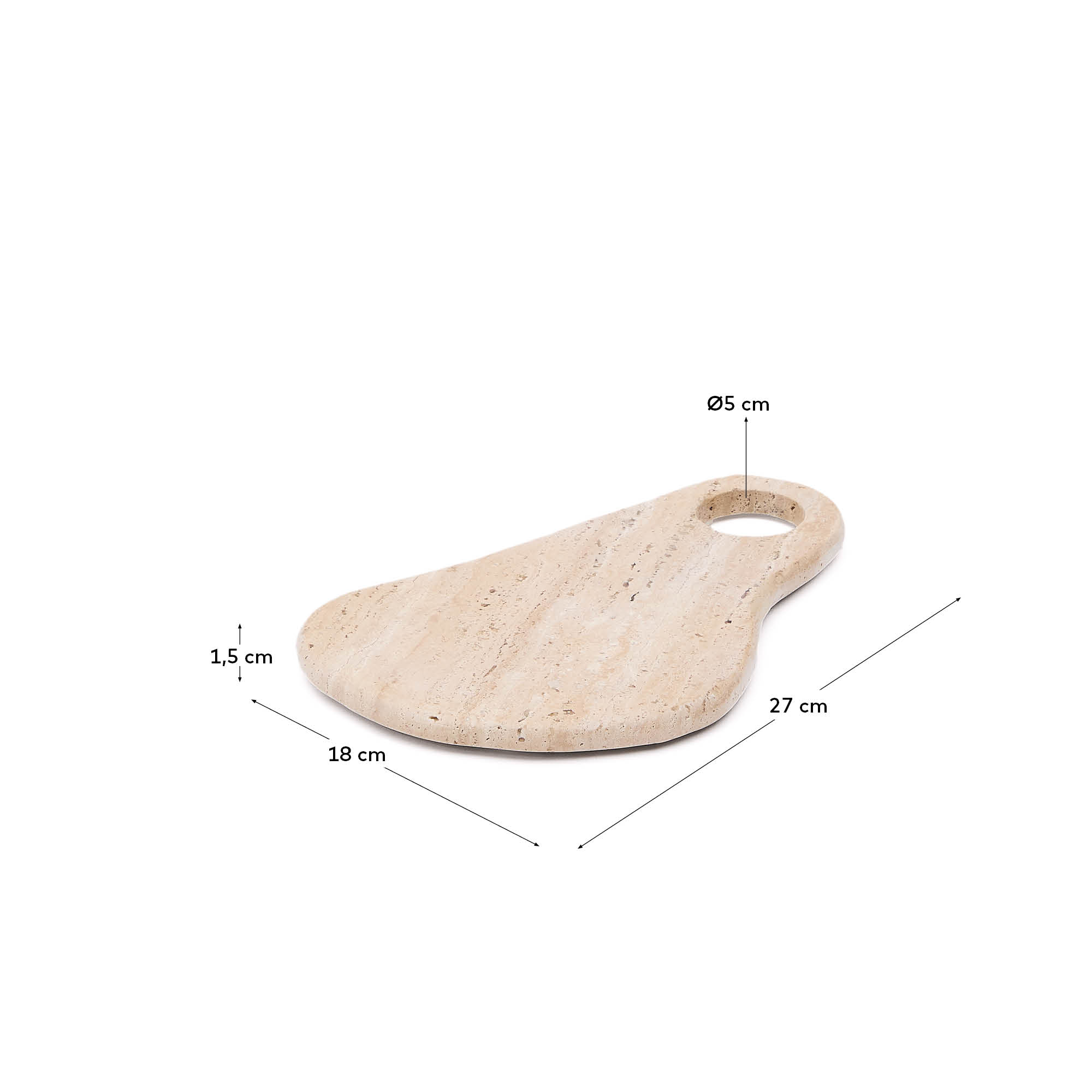 Zera serving board in beige travertine