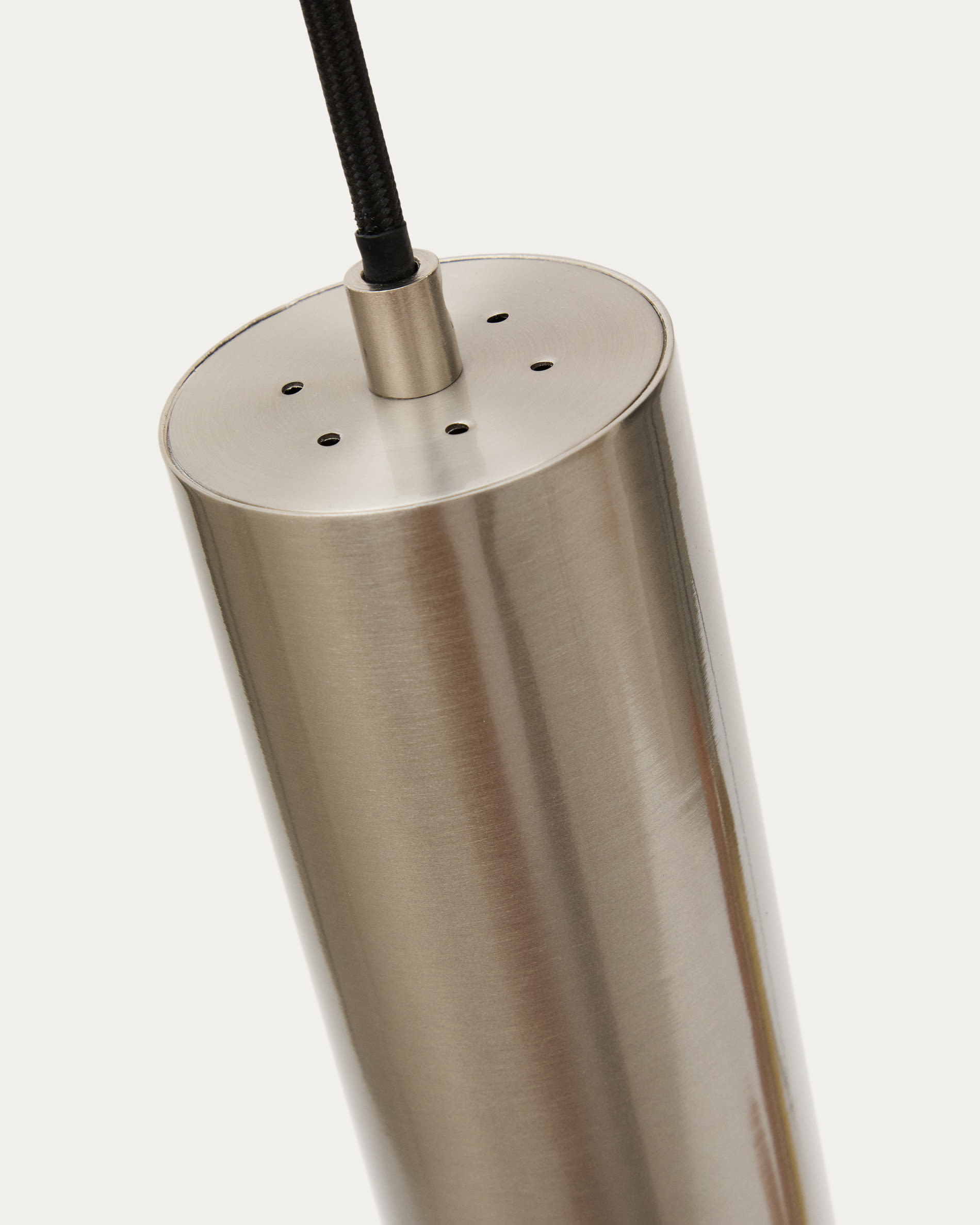 Andia aluminium ceiling lamp with brushed silver painted finish