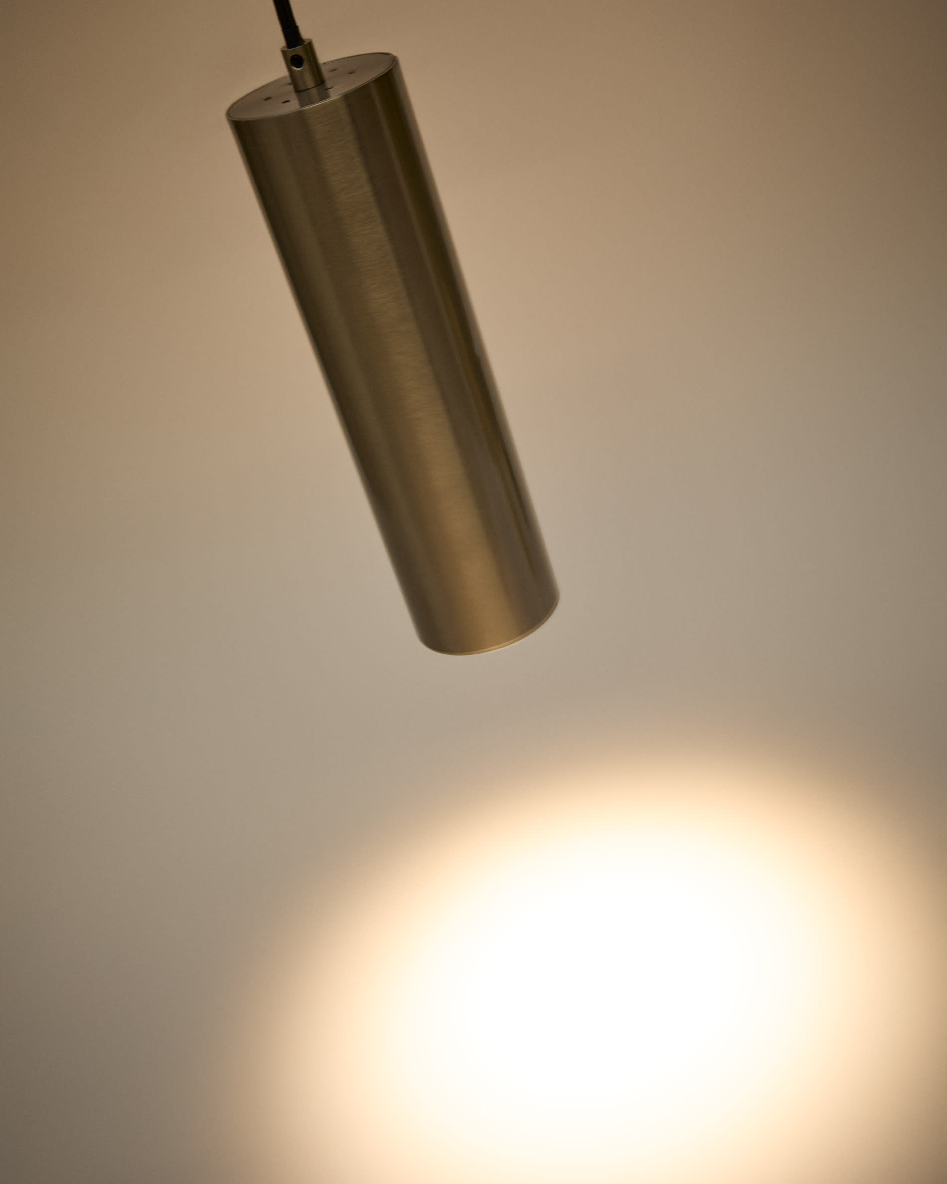 Andia aluminium ceiling lamp with brushed silver painted finish