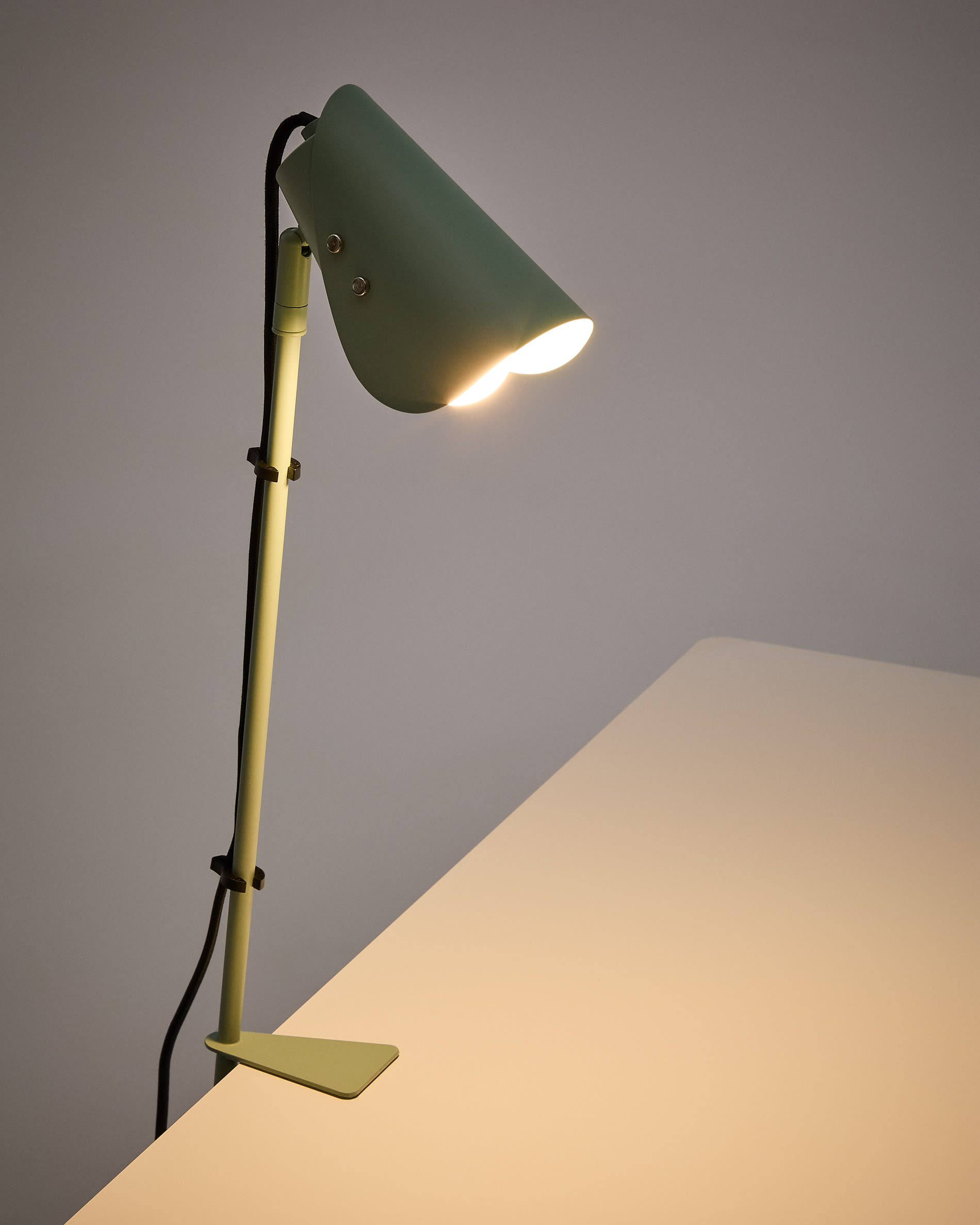 Jula desk lamp with clamp in green metal