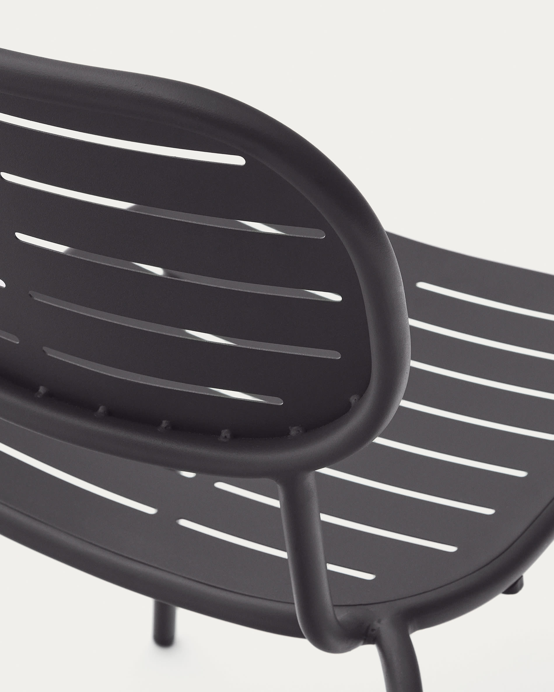 Stackable outdoor chair Brai in dark grey galvanised steel