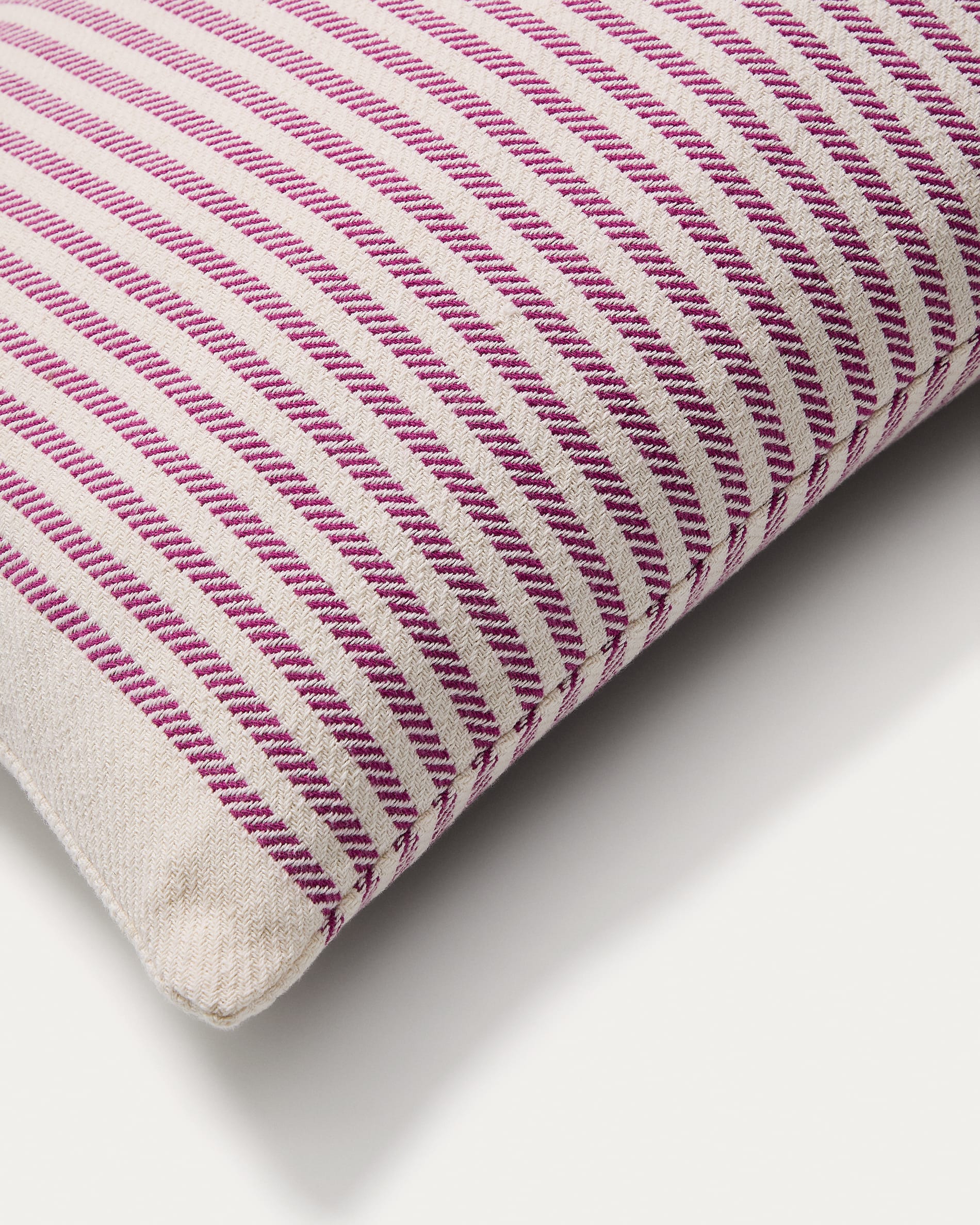 Lioris pink striped cotton cushion cover 60 x 40cm