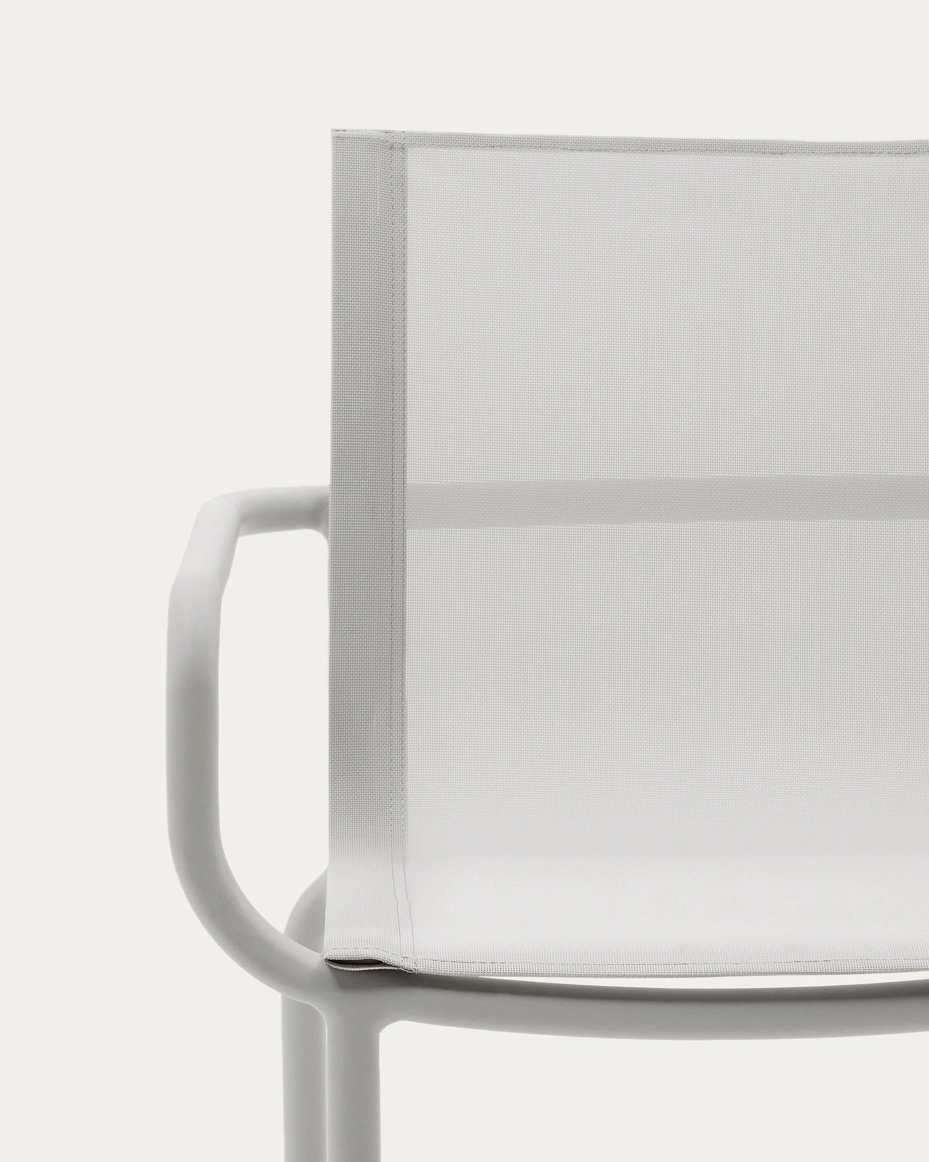 Galdana stackable outdoor chair in aluminium with light grey painted finish