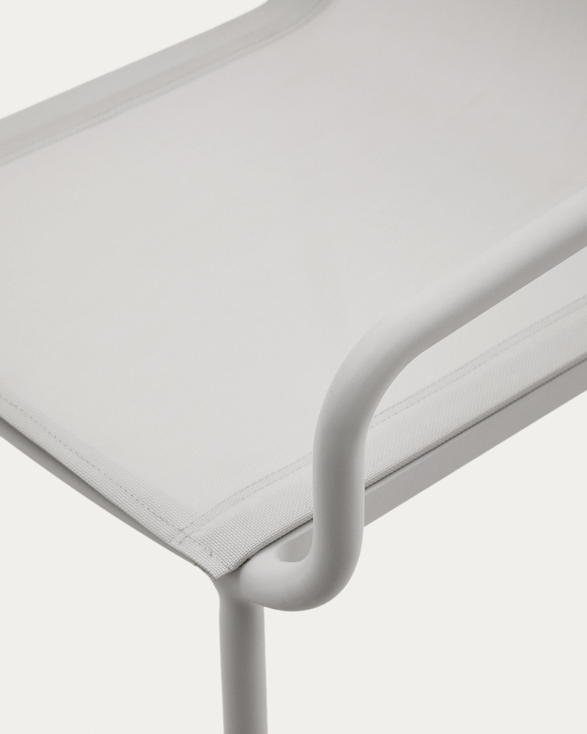 Galdana stackable outdoor chair in aluminium with light grey painted finish