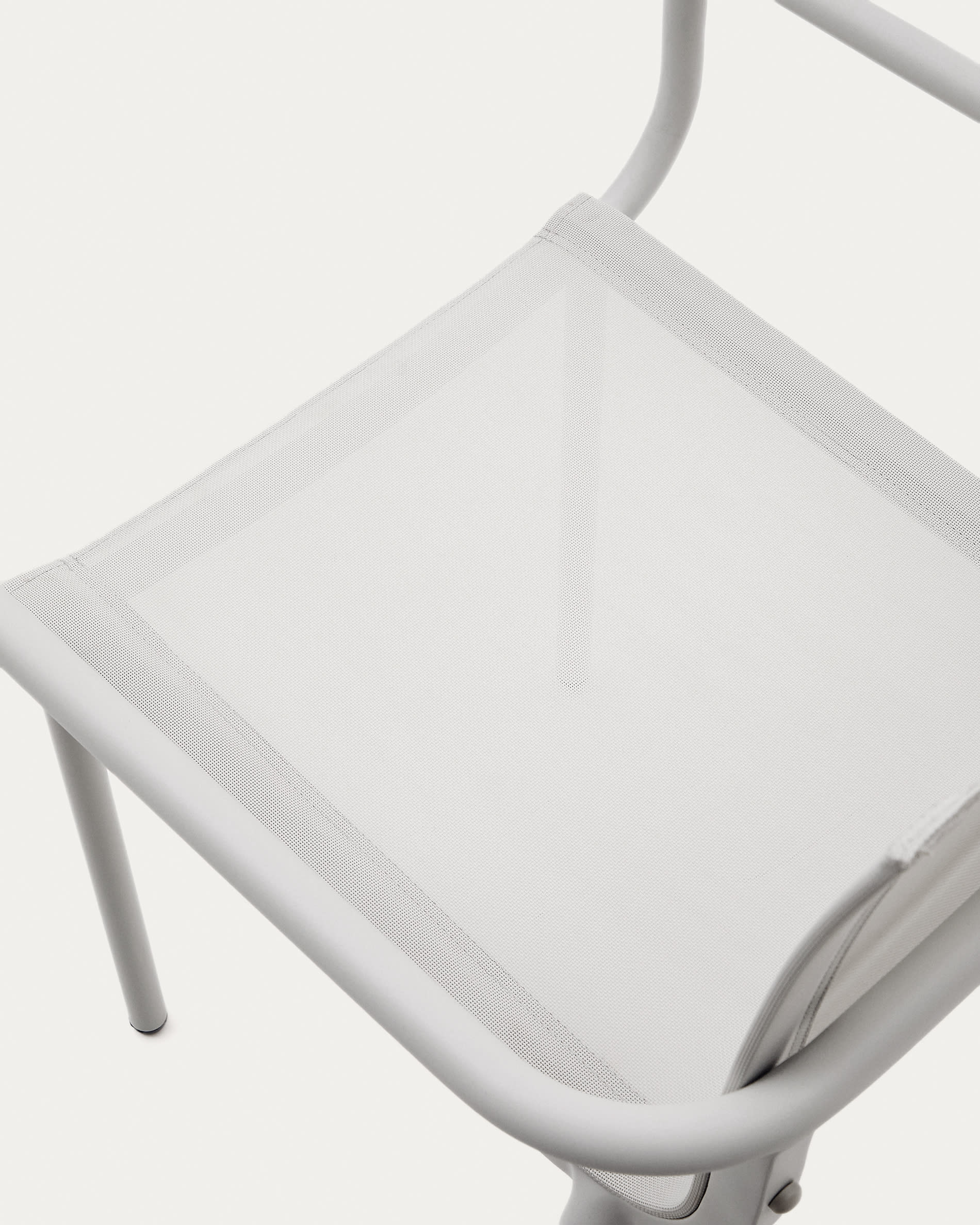 Galdana stackable outdoor chair in aluminium with light grey painted finish