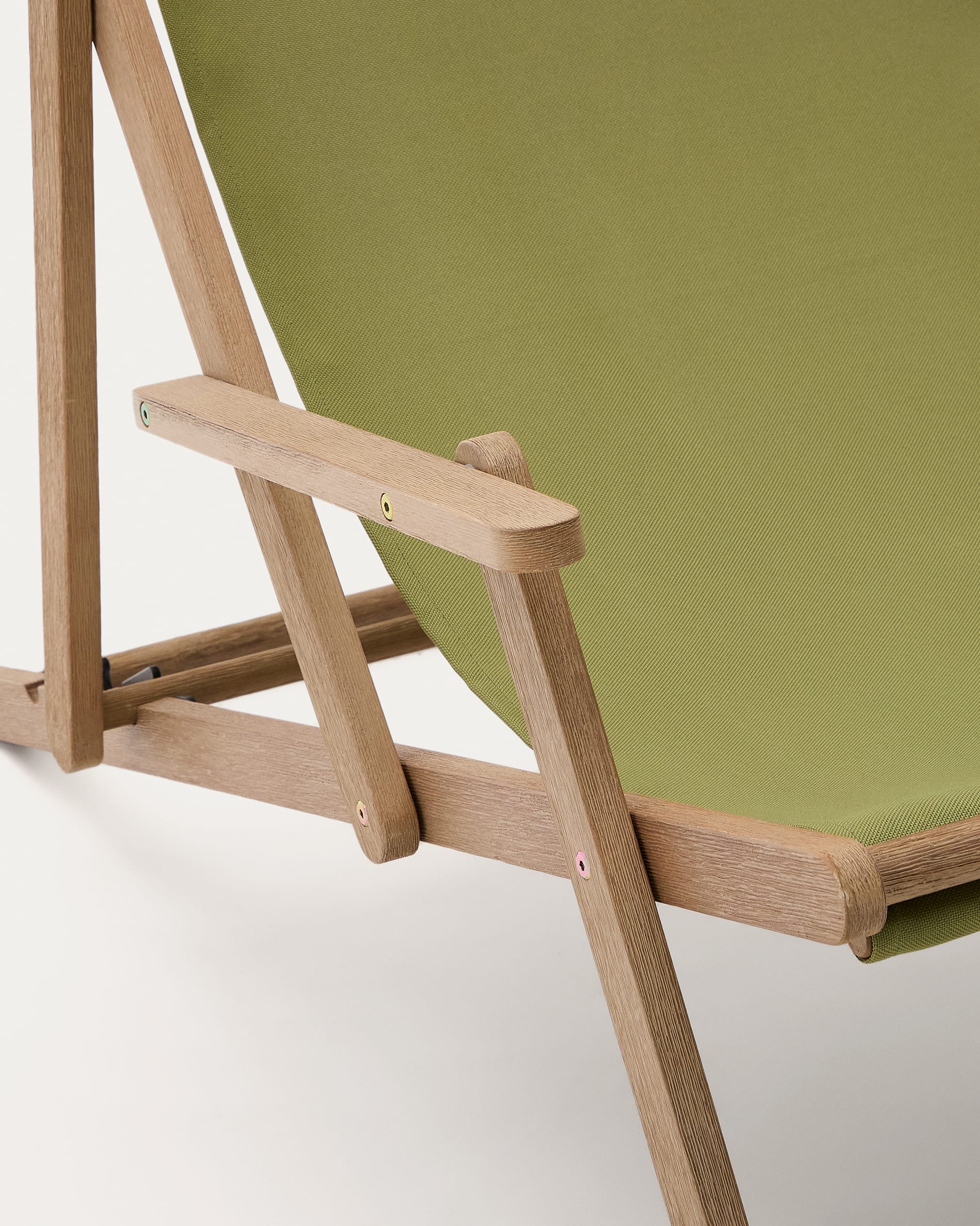 Vilara green outdoor folding deck chair made of FSC 100% solid acacia wood