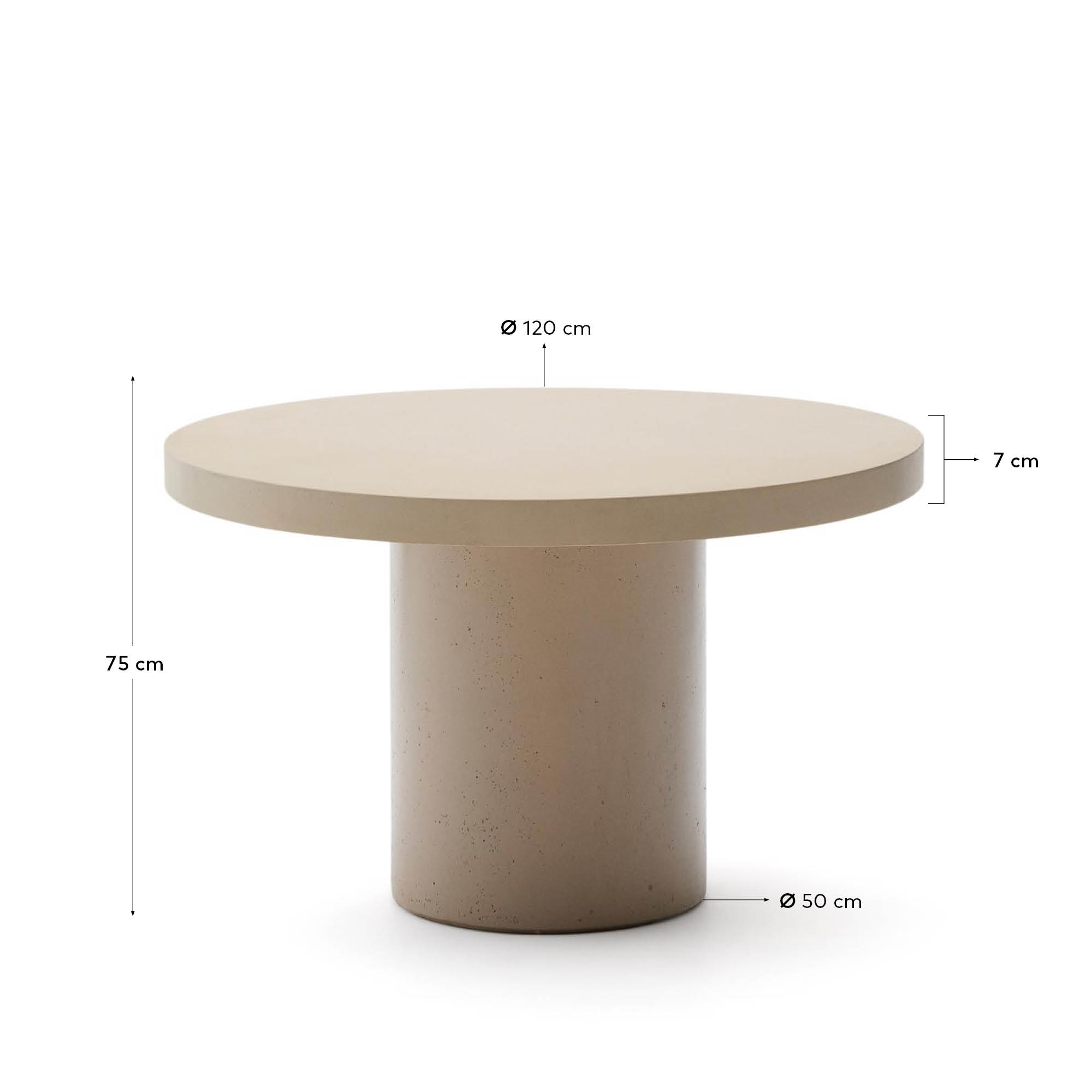 Aiguablava beige cement round table Ø120cm