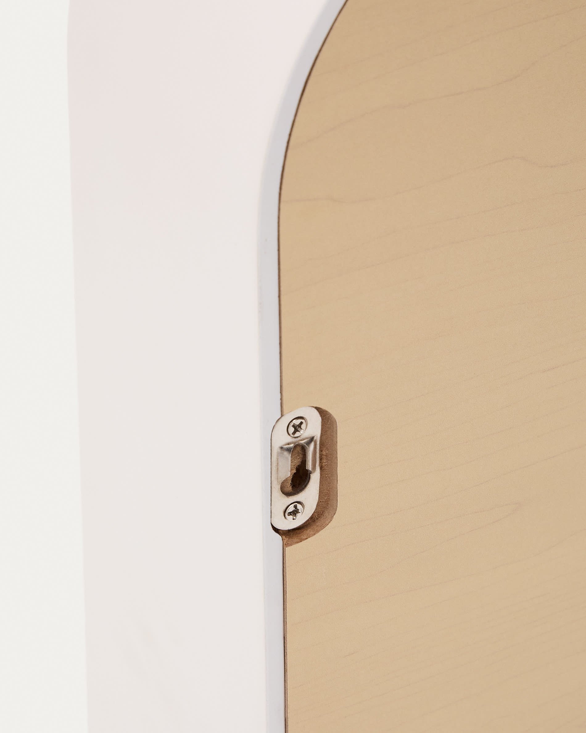 Salaya mirror in lacquered beige ash laminated plywood 90 x 60 cm