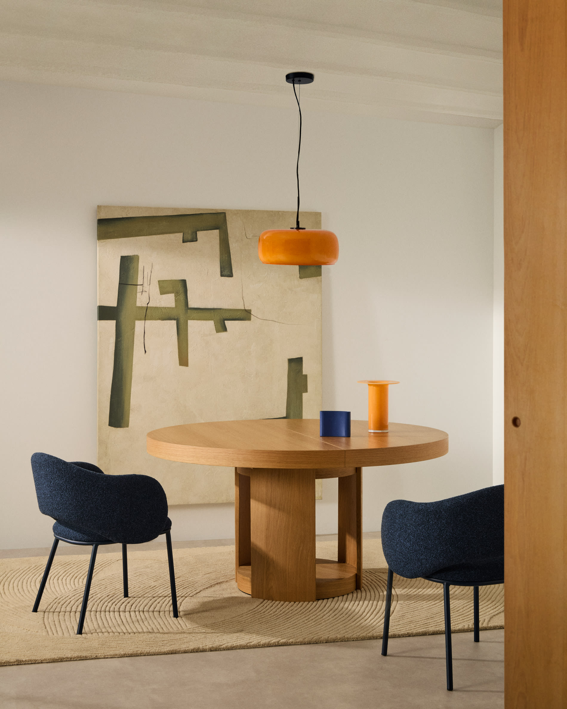 Reig orange glass ceiling lamp, Ø 38 cm