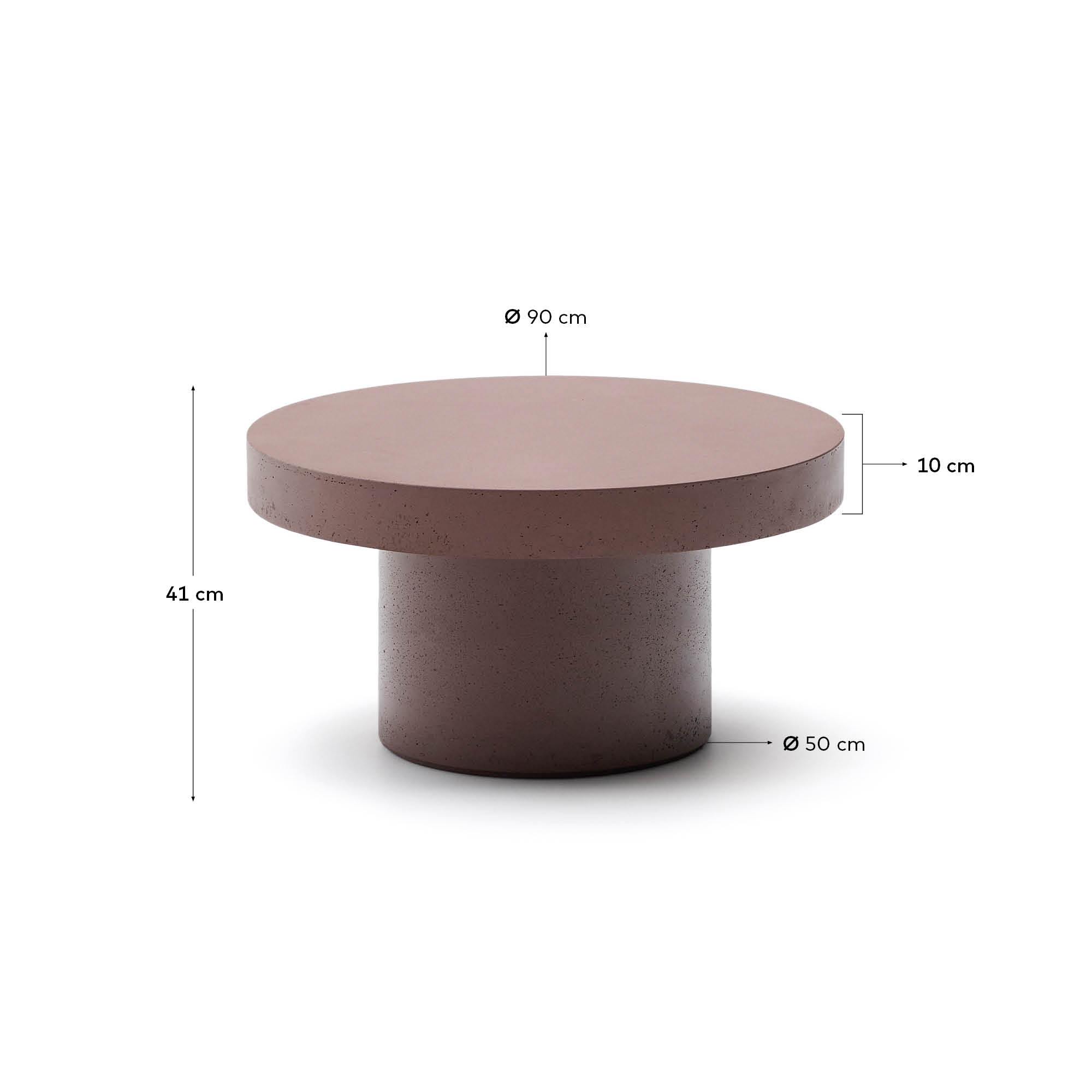 Aiguablava terracotta cement coffee table Ø90cm