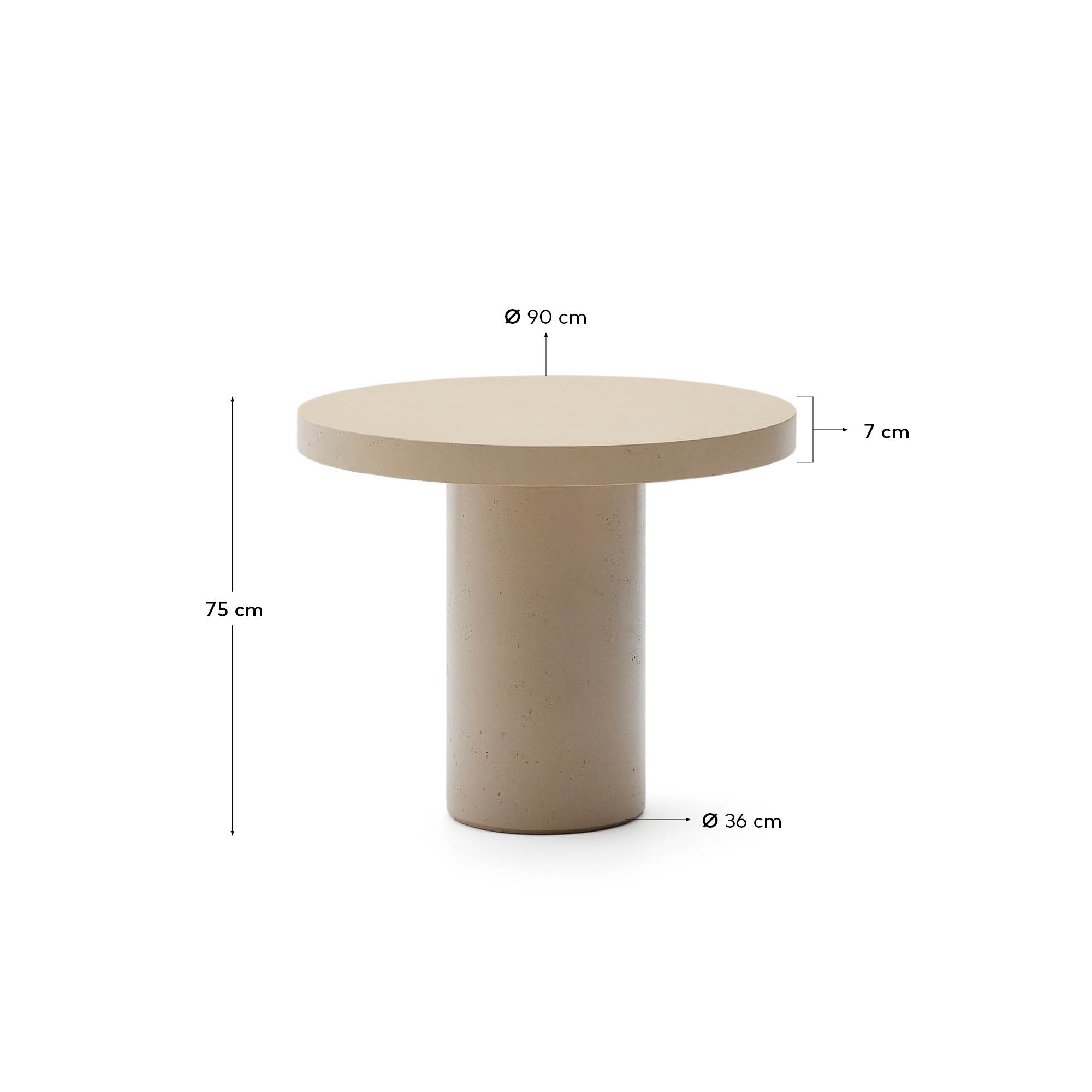 Aiguablava beige cement round table Ø90cm