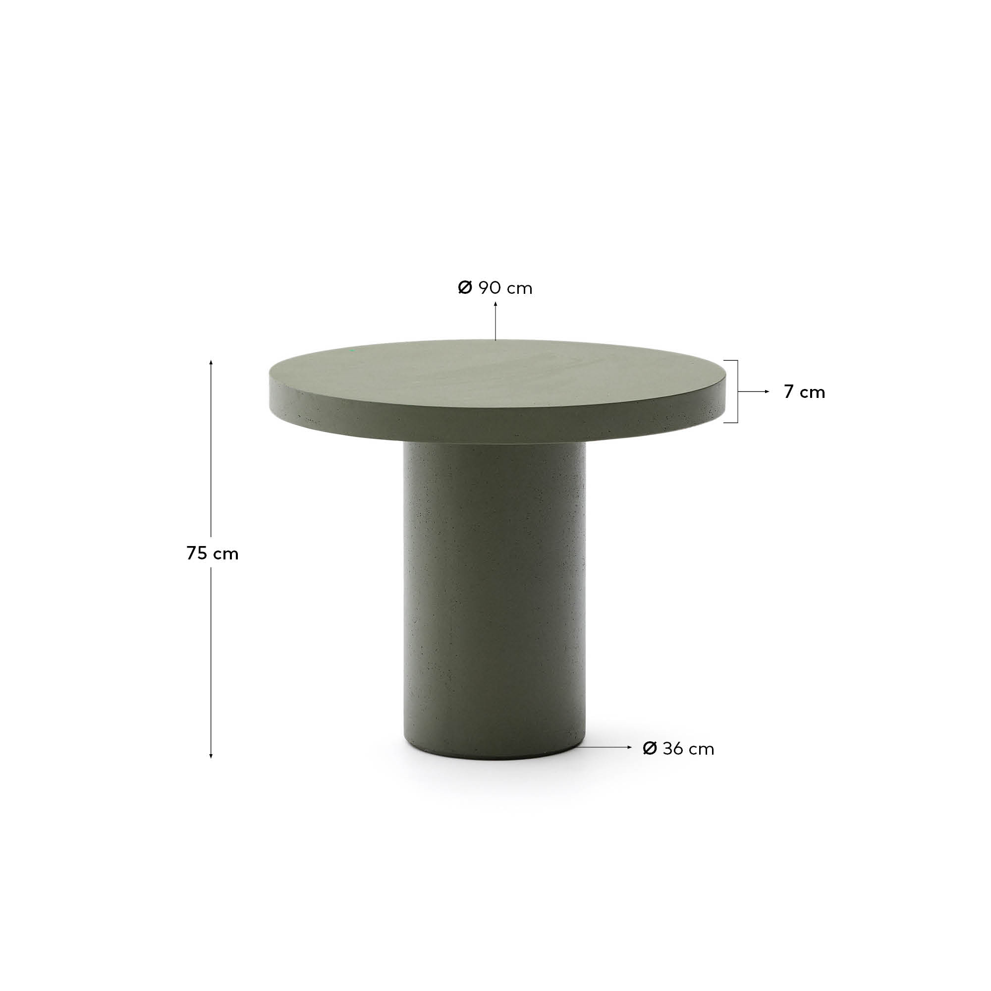 Aiguablava green cement round table Ø90cm