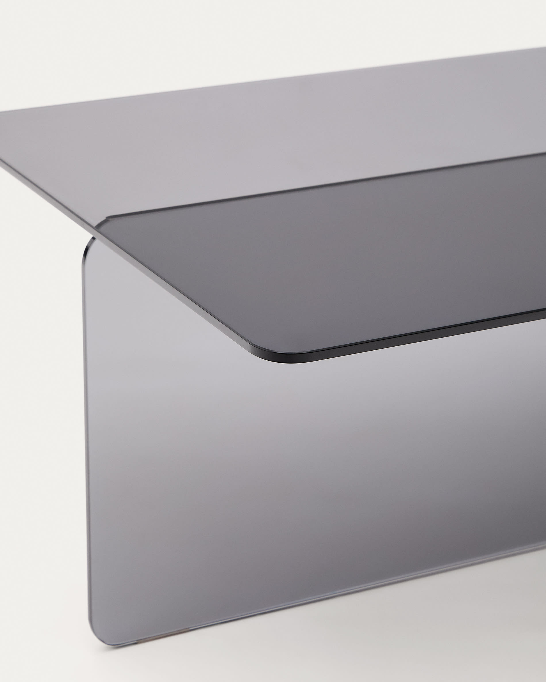 Zaren grey, tempered-glass coffee table, 120 x 60 cm
