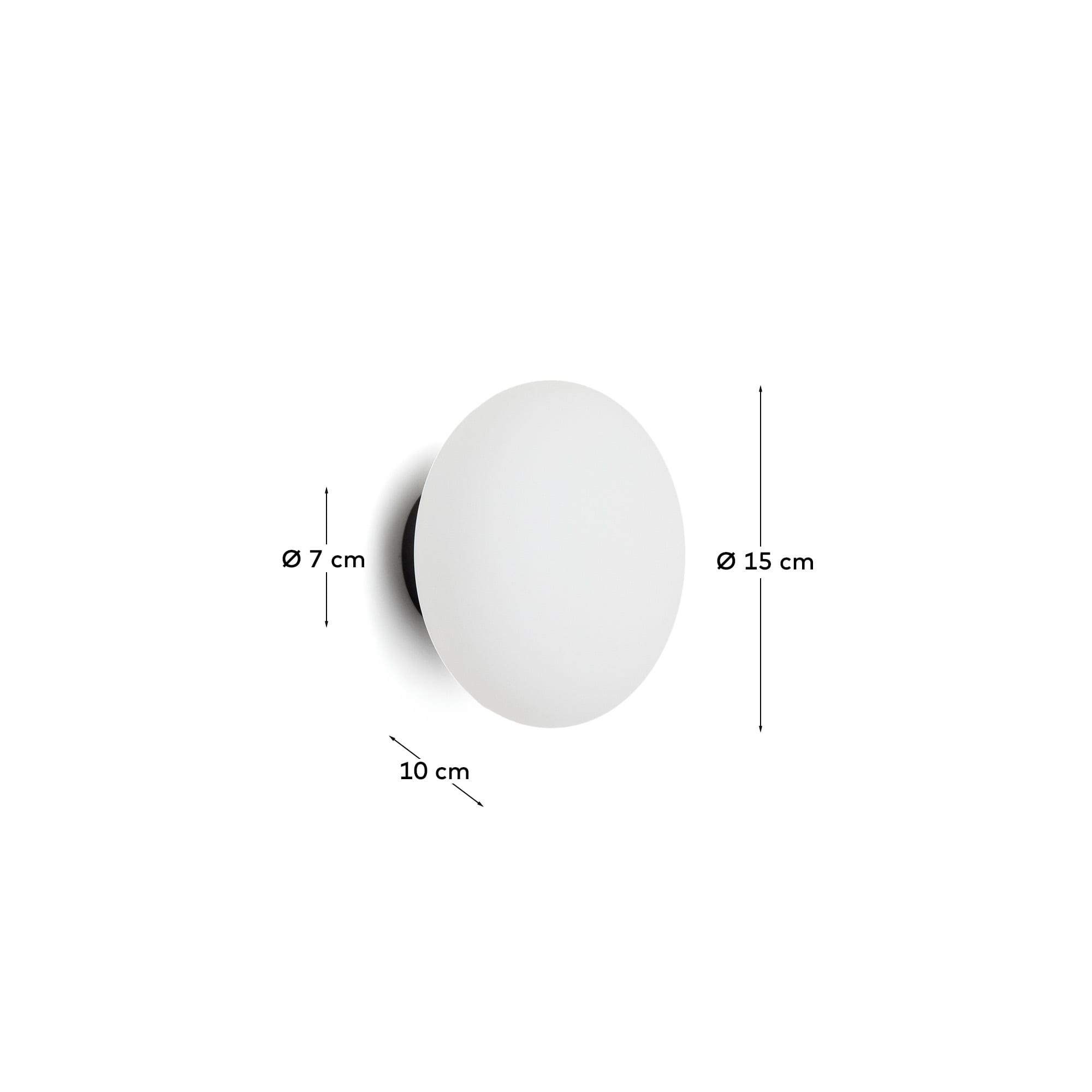 Bamila wall lamp in smoked glass and black metal Ø15cm