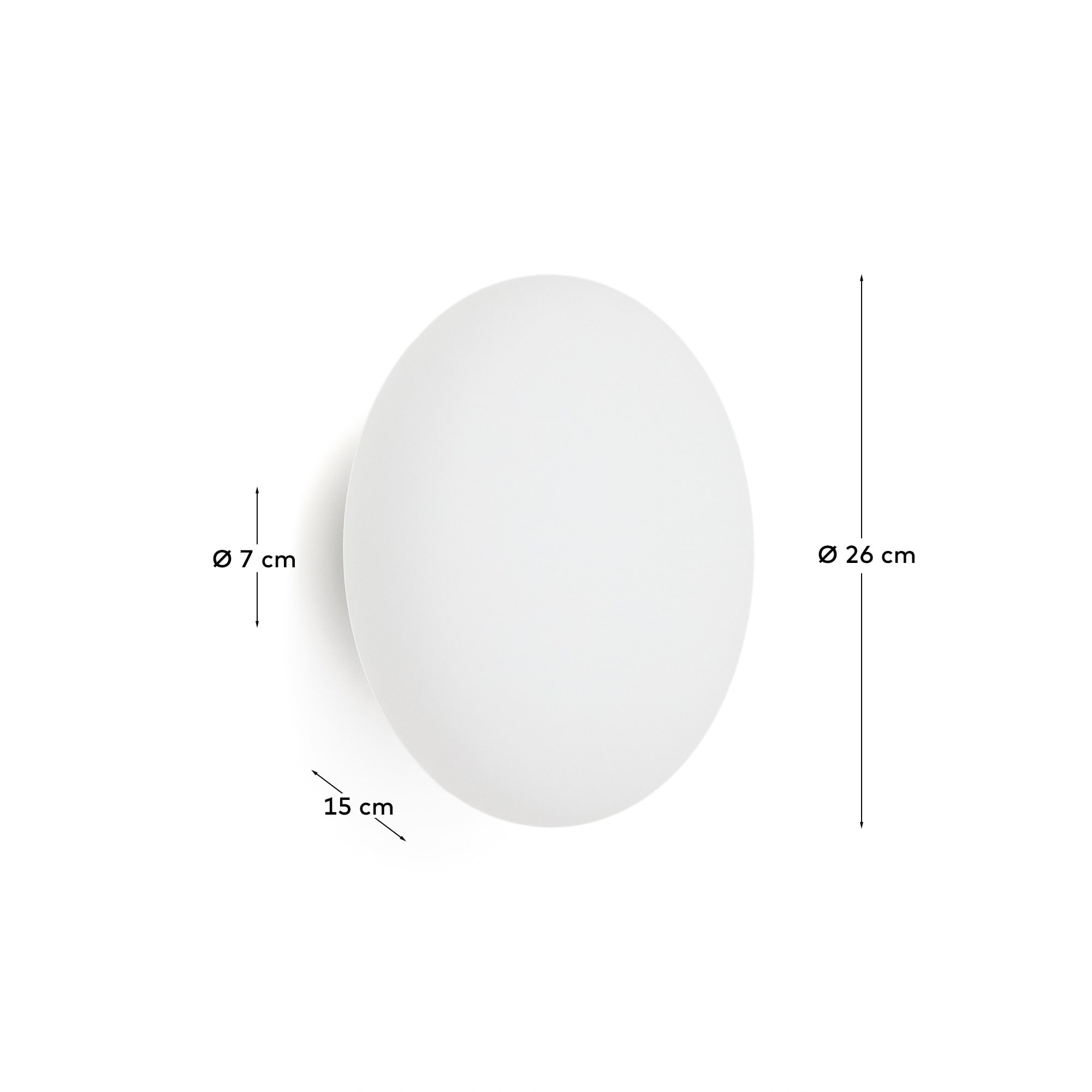 Bamila wall lamp in smoked glass and black metal Ø25cm