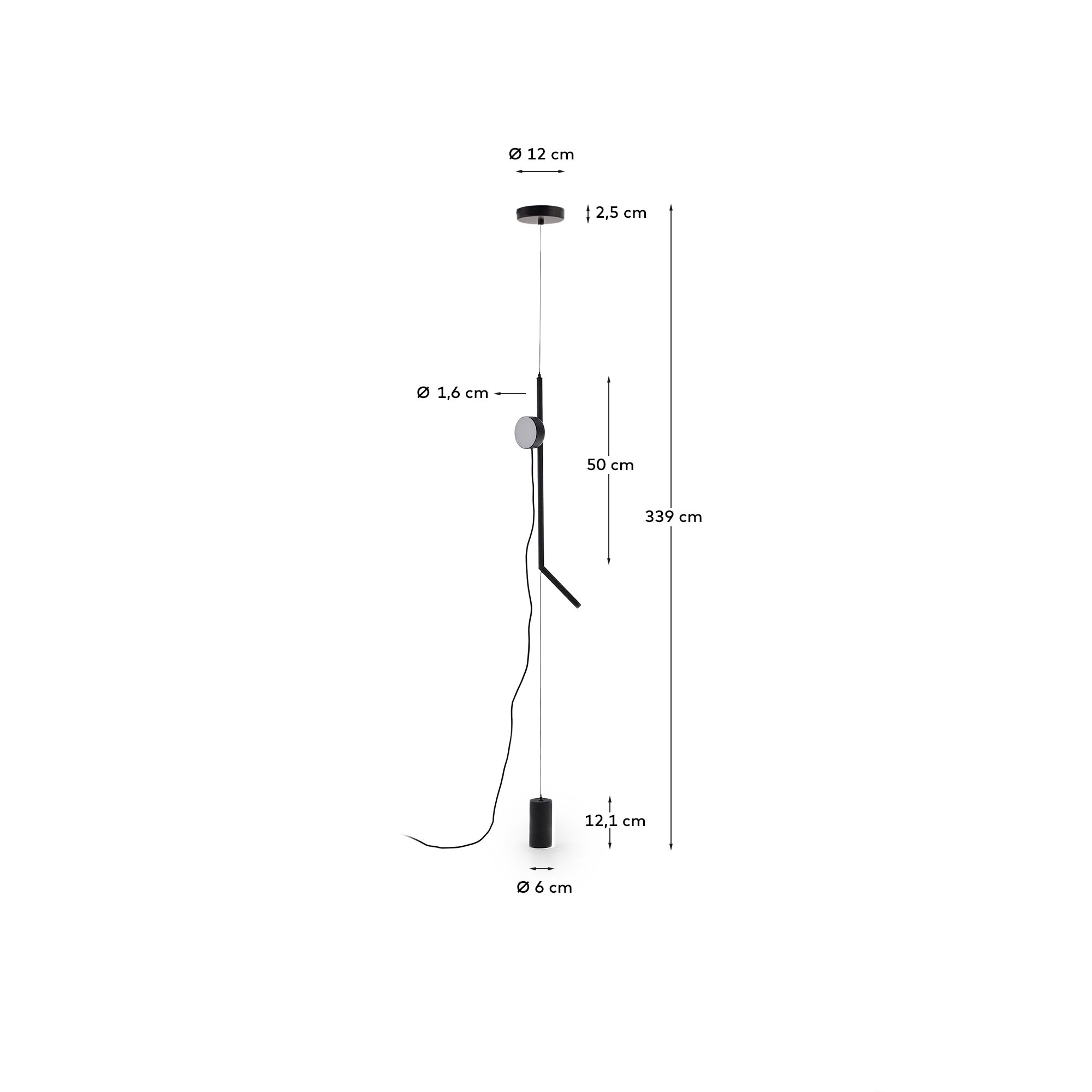 Orey black metal lamp stand with multi-position spotlight