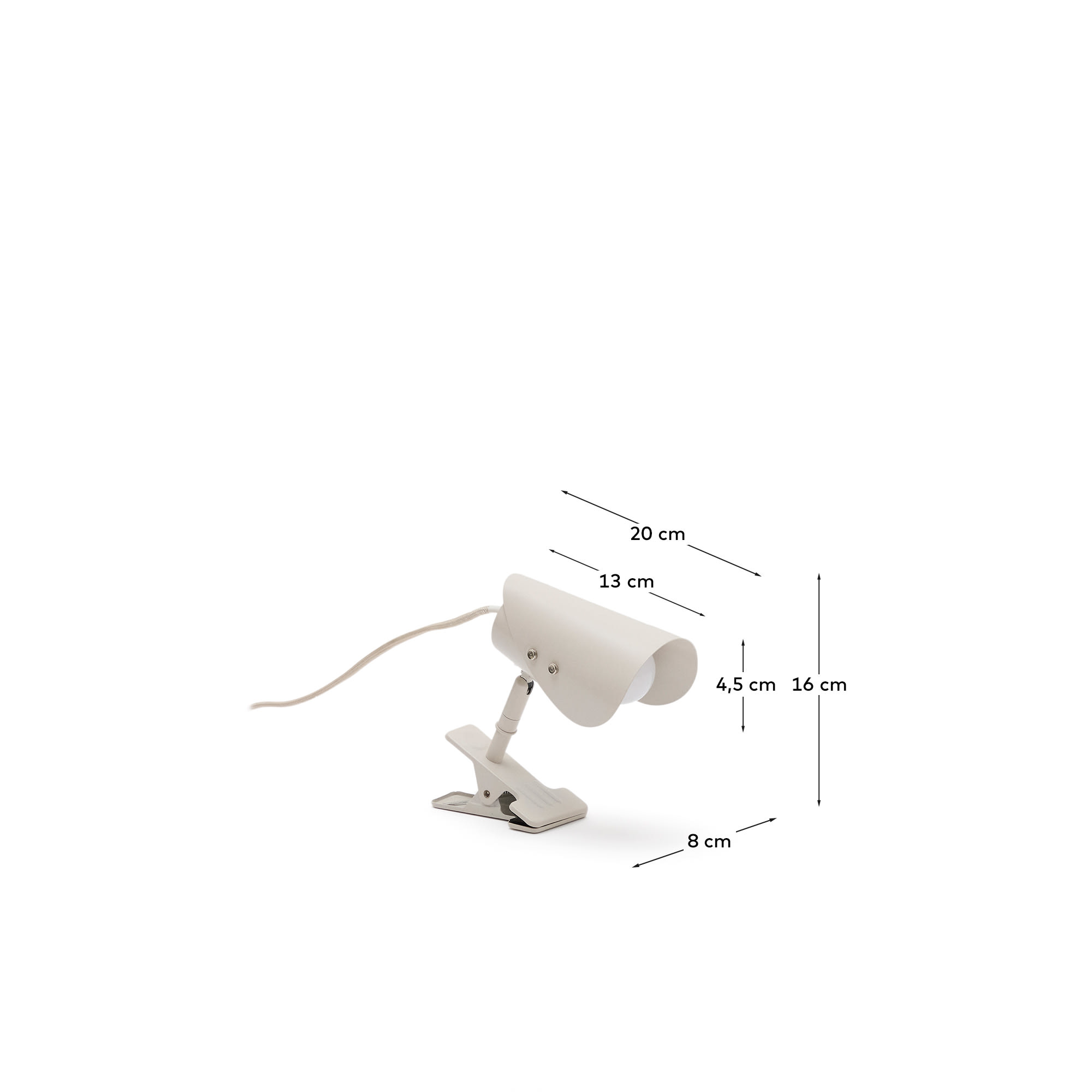 Jula small lamp with clamp in grey metal