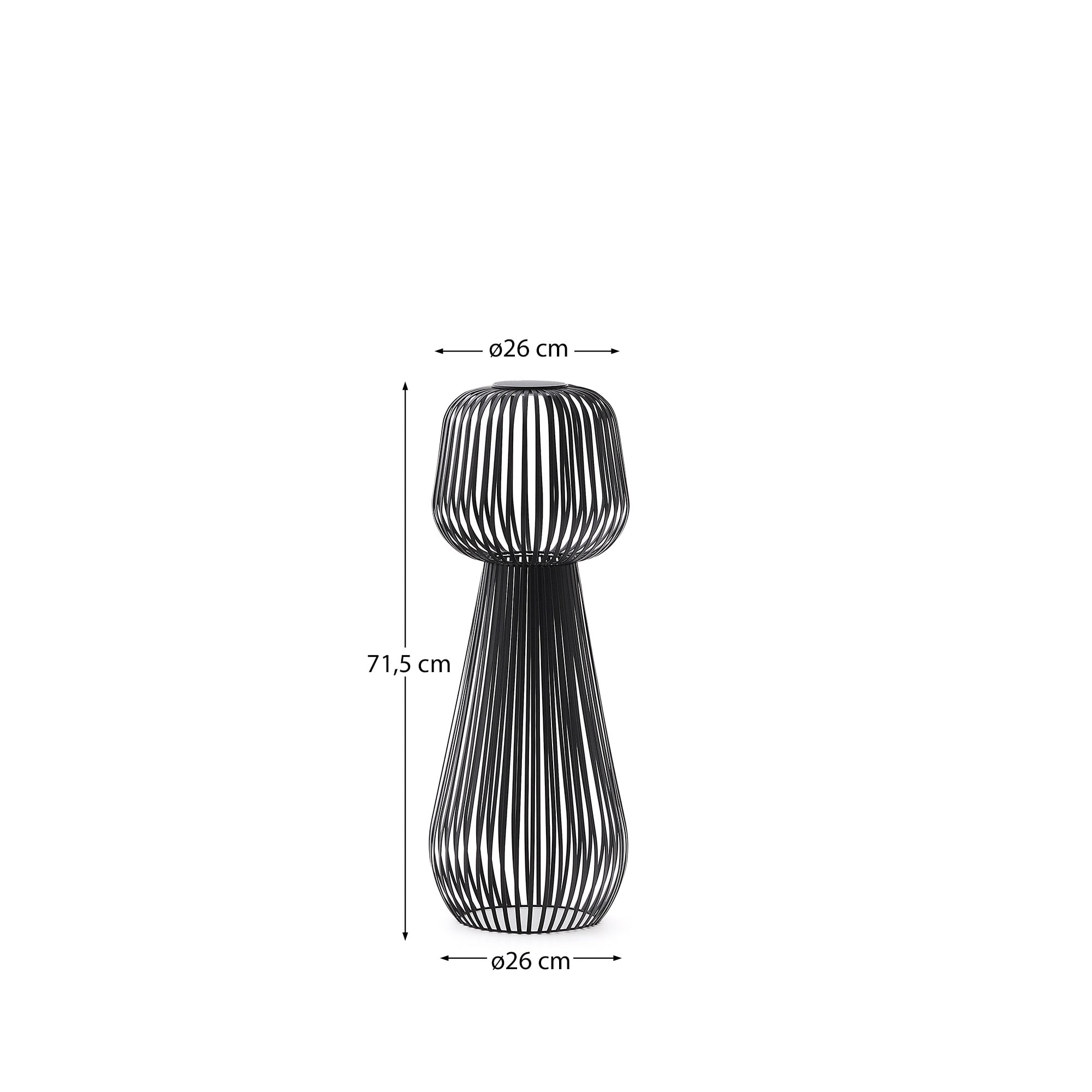 Reiba black metal solar floor lamp