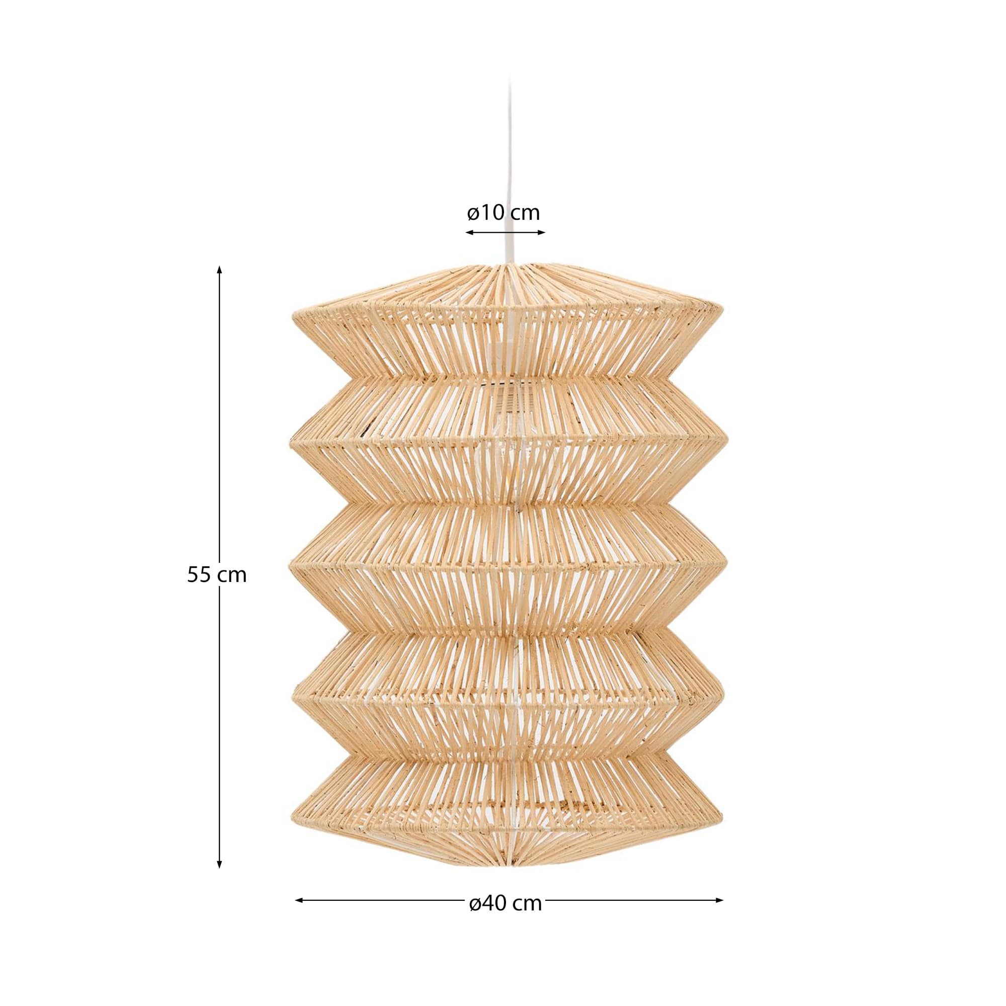 Dakit ceiling lamp shade in rattan with light finish 40 x 55cm