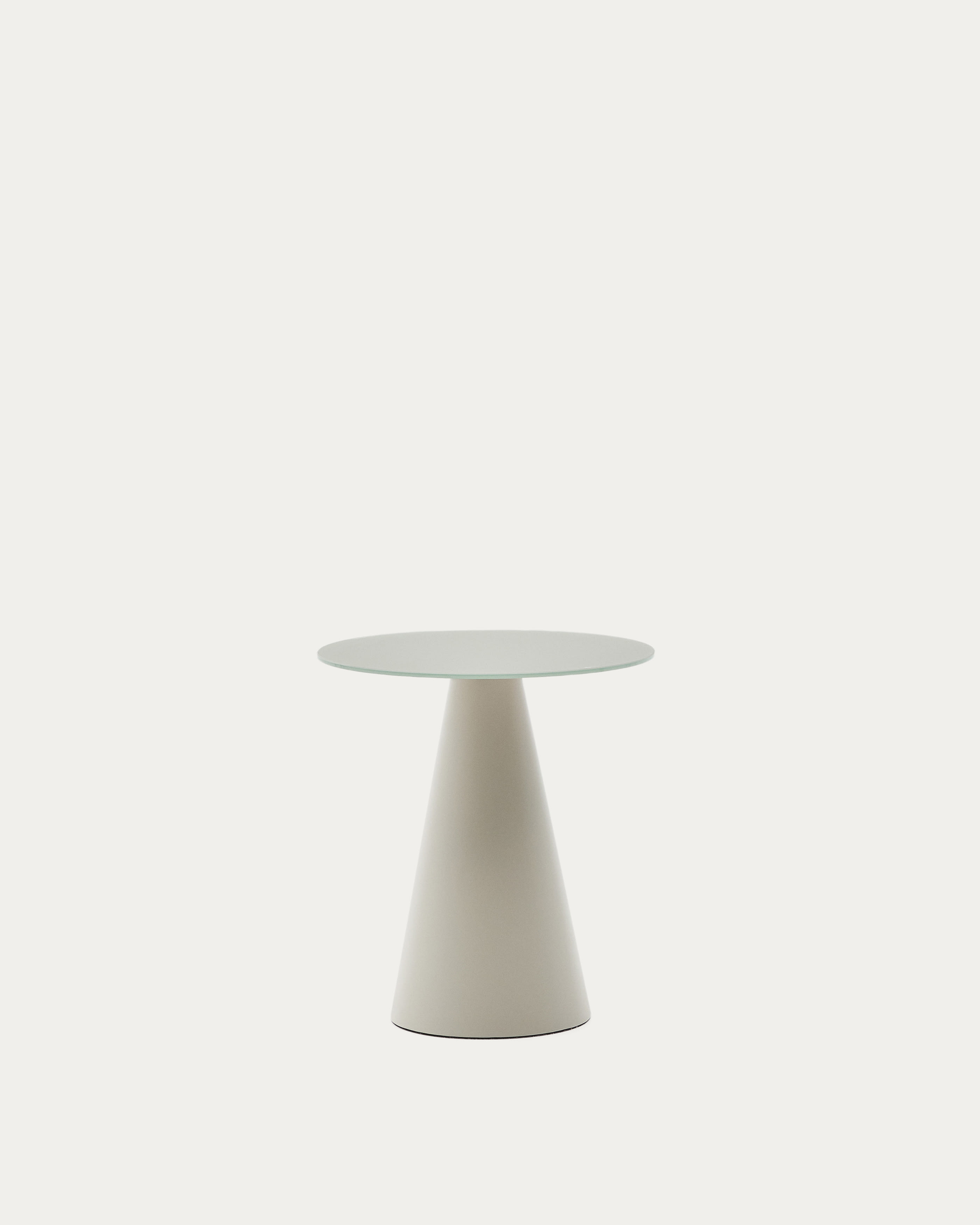 Wilshire tempered glass and metal side table with a matte grey finish, Ø 50 cm