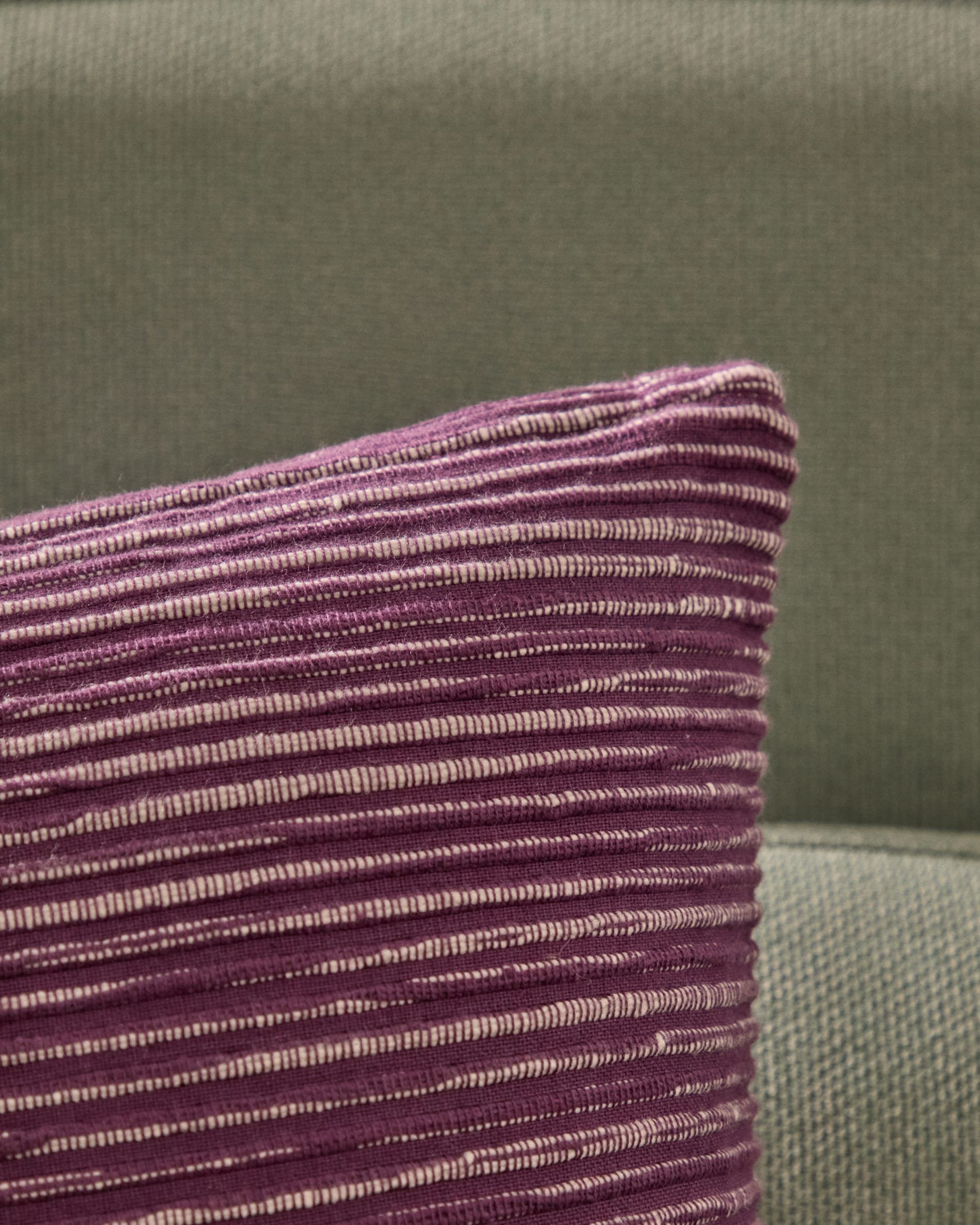 Niera purple striped cotton jacquard cushion cover 45 x 45cm